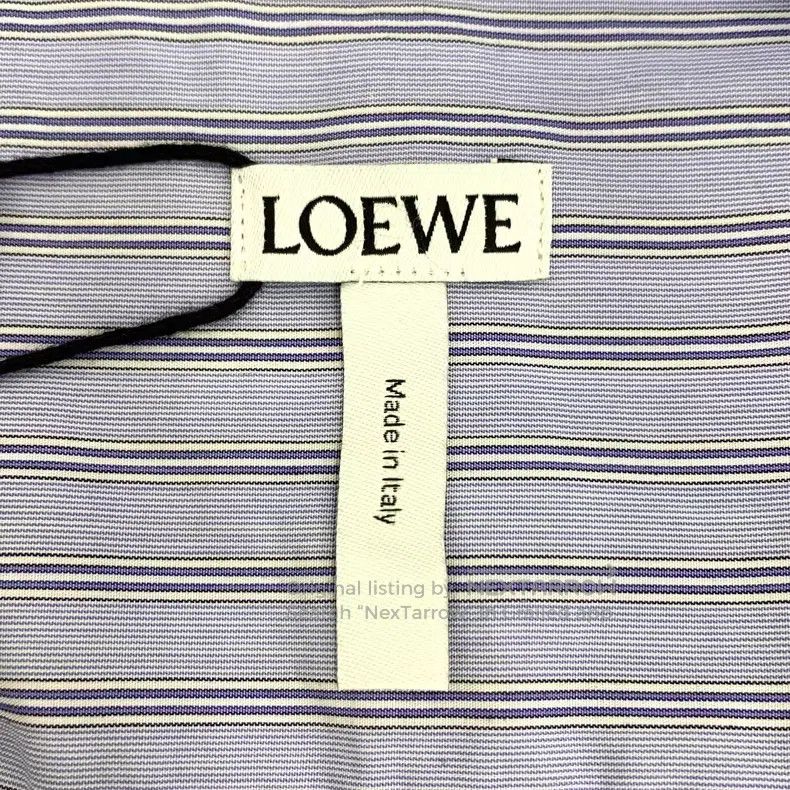 Loewe Loewe size 39 Blue and White Striped Logo Embroidered Colla Size US XXS / EU 40 - 6 Thumbnail