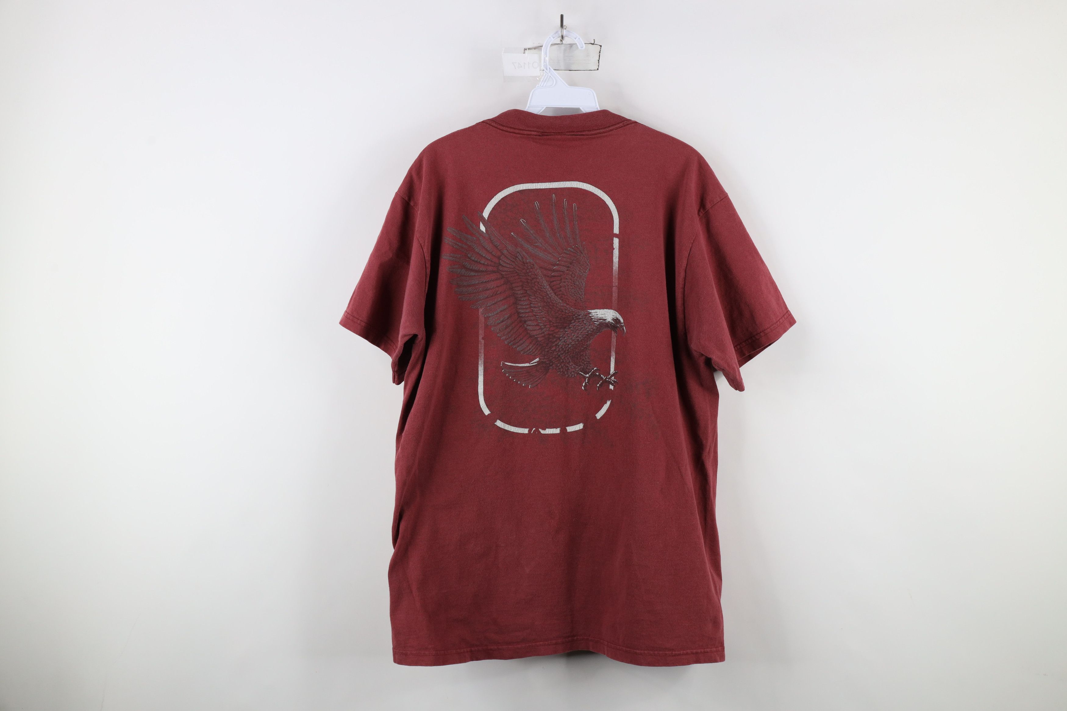 Vintage Vintage 90s Streetwear Nature Eagle Short Sleeve T-Shirt Red Size US L / EU 52-54 / 3 - 11 Thumbnail