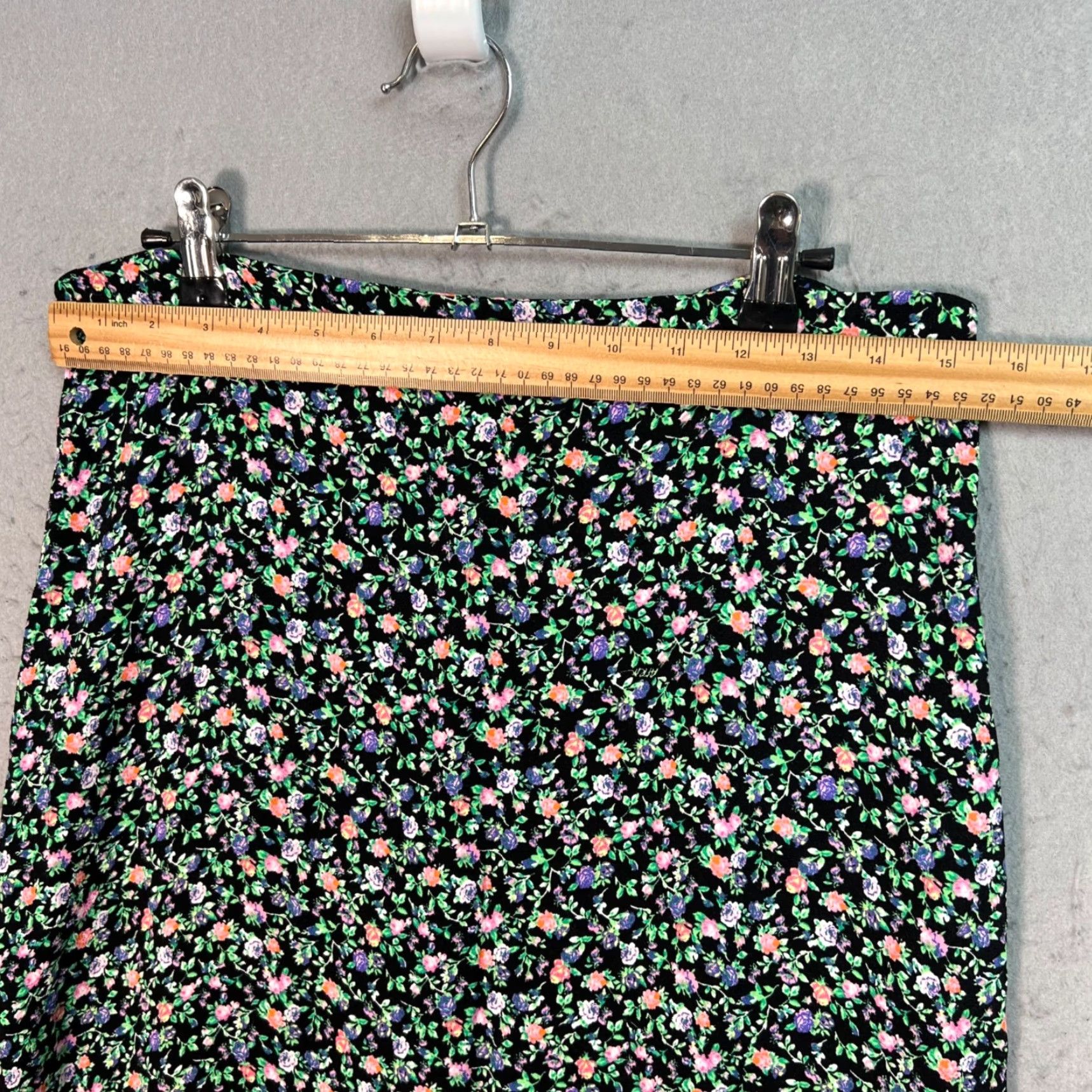 Vintage AFRM Womens 30 Waist Floral Print Midi Skirt Viscose Rayon Stretch Waist Size 30" / US 8 / IT 44 - 5 Thumbnail