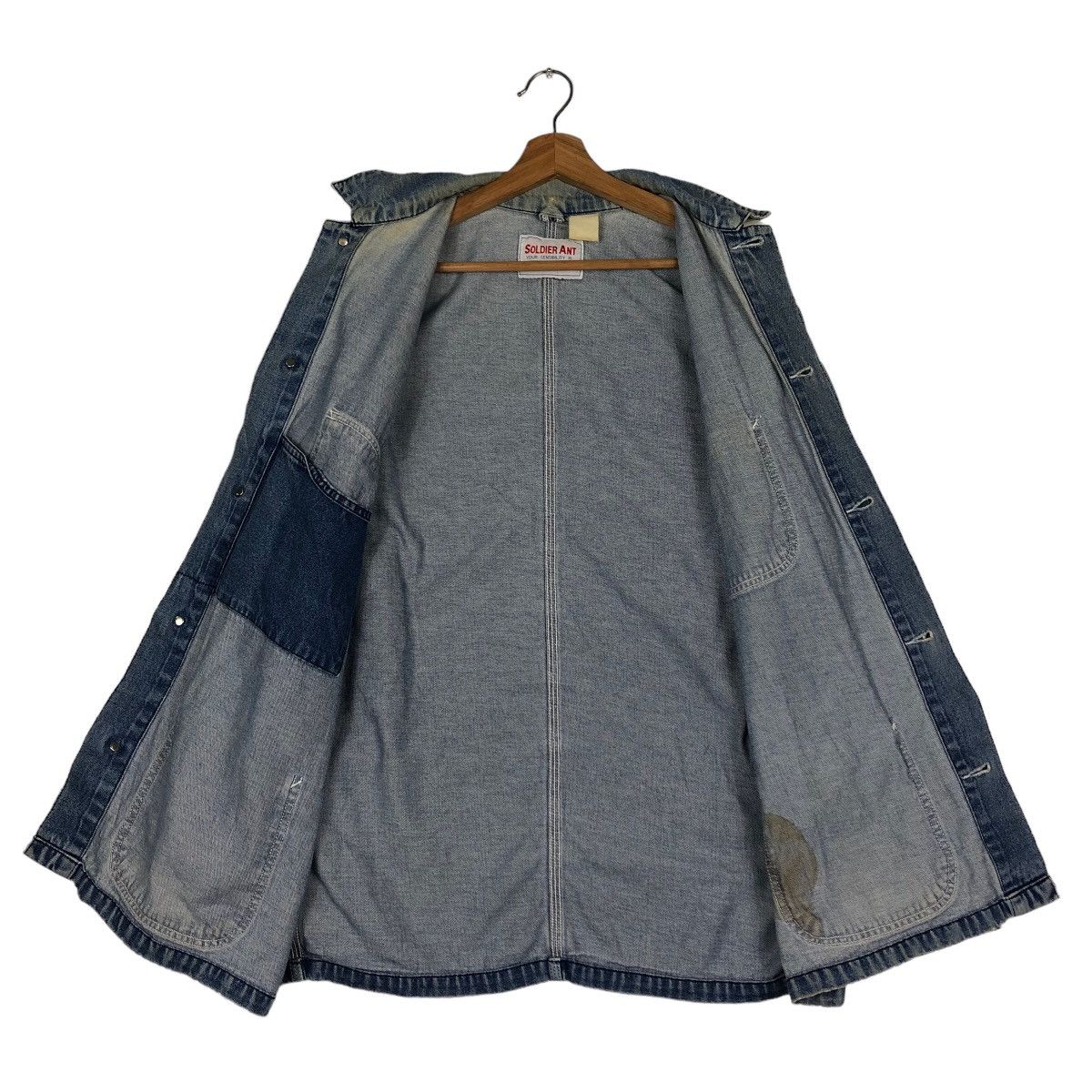 Japanese Brand 🔥Vintage Denim Chore Jacket Soldier Ant Toyo Enterprise Size US M / EU 48-50 / 2 - 13 Thumbnail