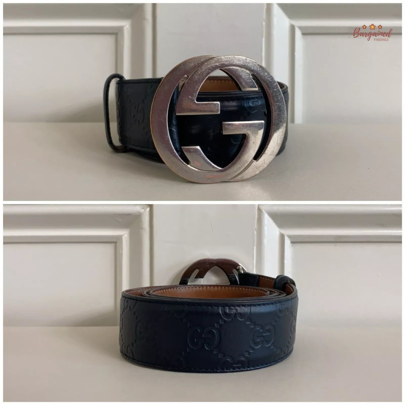Gucci Gucci Guccissima Leather Silver Interlocking G Buckle Belt Size 32 - 9 Thumbnail