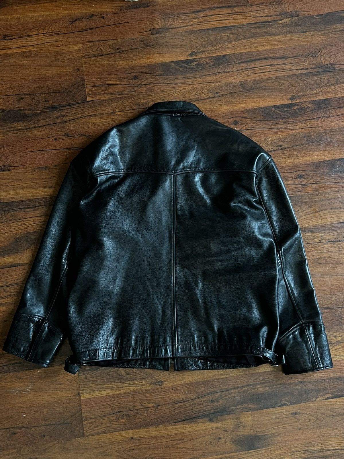 Leather Vintage Genuine Real Leather Jacket High Quality Rock Punk Size US XL / EU 56 / 4 - 3 Thumbnail