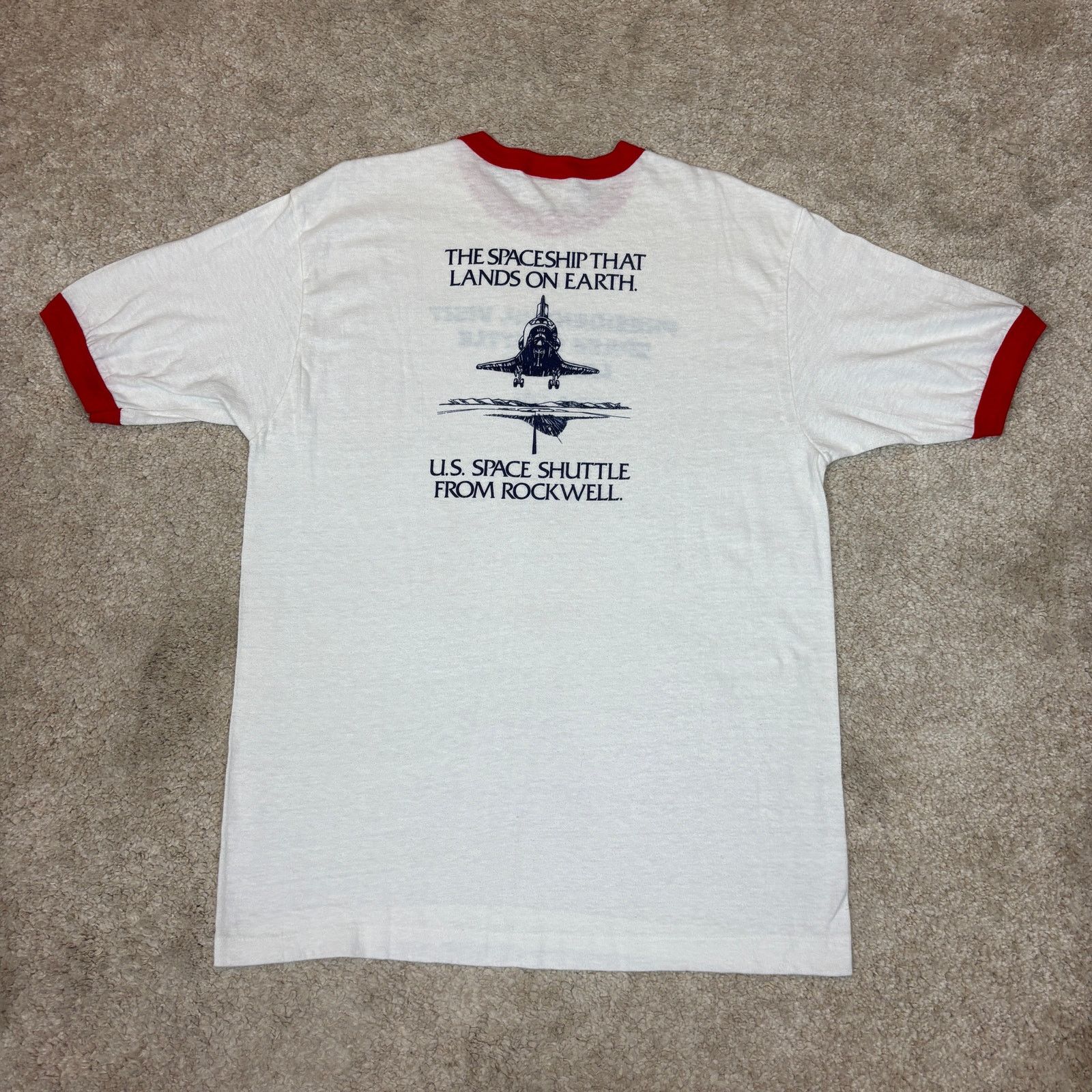 Hanes × Vintage Vintage 1982 Presidential Space Landing Ringer Shirt Large Size US L / EU 52-54 / 3 - 4 Thumbnail