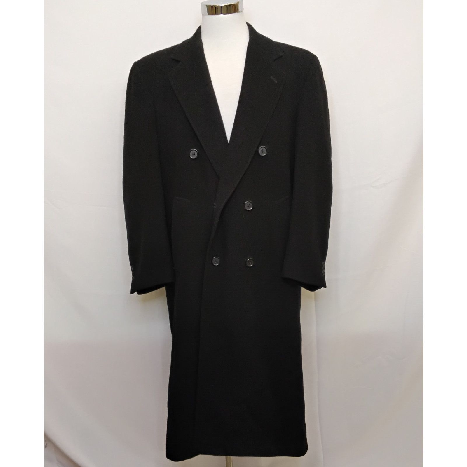 Other Christian Aujard Peacoat Men's 46 Chest Black Cashmere Blend Size US L / EU 52-54 / 3 - 2 Thumbnail