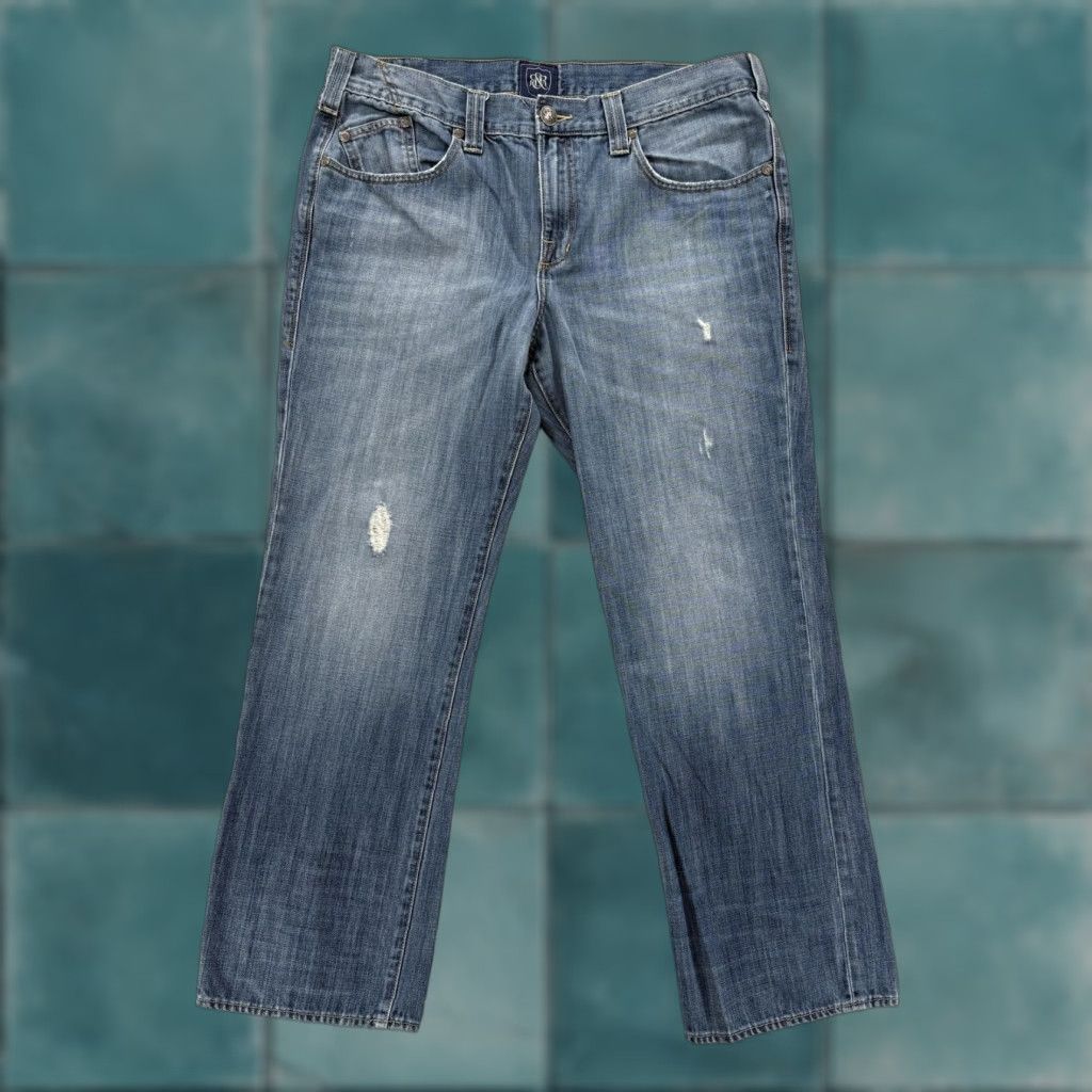 Vintage Rock & Republic Jeans Mens 38x30 Blue Distressed Straight Leg Denim Grunge Rock Shirt Size US 38 / EU 54 - 1 Thumbnail