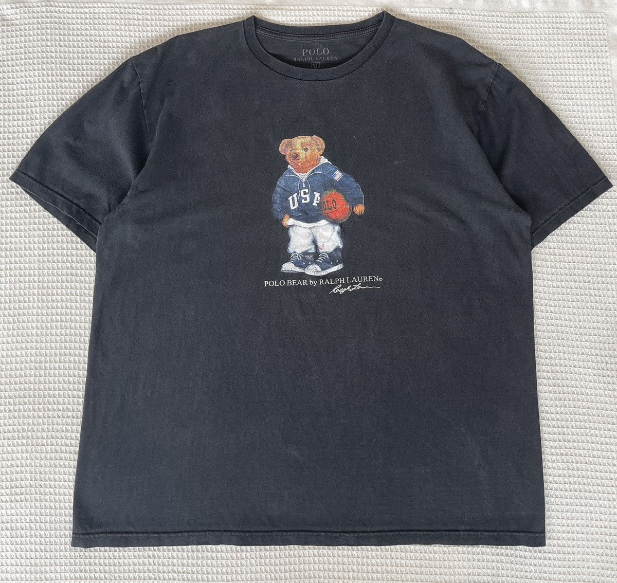 Polo Ralph Lauren Vintage 90s Sun Faded🔥POLO BEAR by RALPH LAUREN USA Logo Tee Size US XL / EU 56 / 4 - 8 Thumbnail