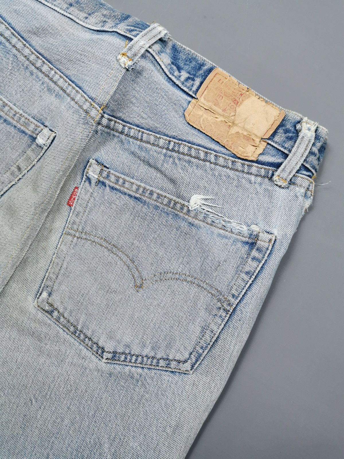 Levi's Thrashed Vintage 70s 80s Levis Custom Skirt Selvedge Size 31" - 7 Thumbnail