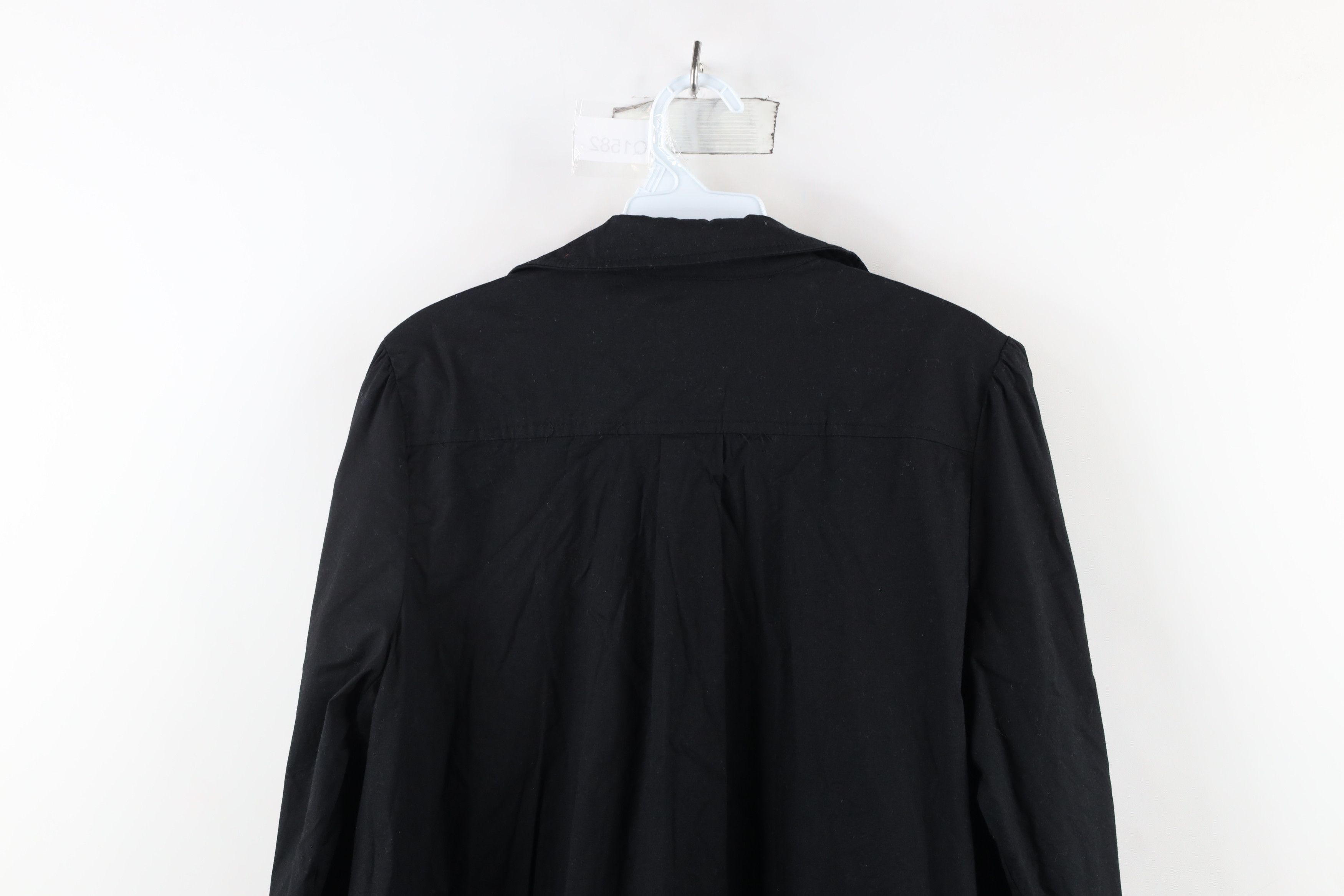 Vintage Tuckernuck Callahan Ruffled Hem Swing Shirt Dress Black Size L / US 10 / IT 46 - 10 Thumbnail