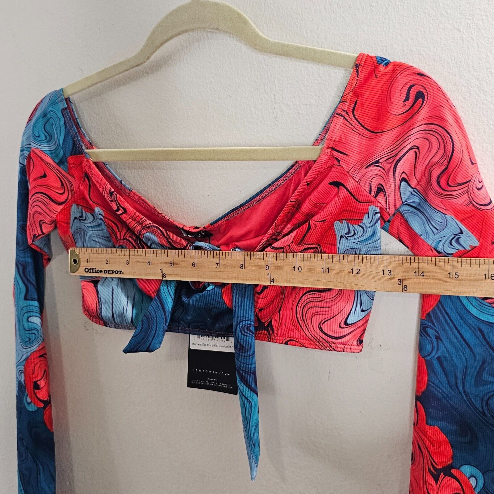 Other NWT Icon Swim Moment Like This Bikini Print Long Sleeve Top Size S / US 4 / IT 40 - 3 Thumbnail