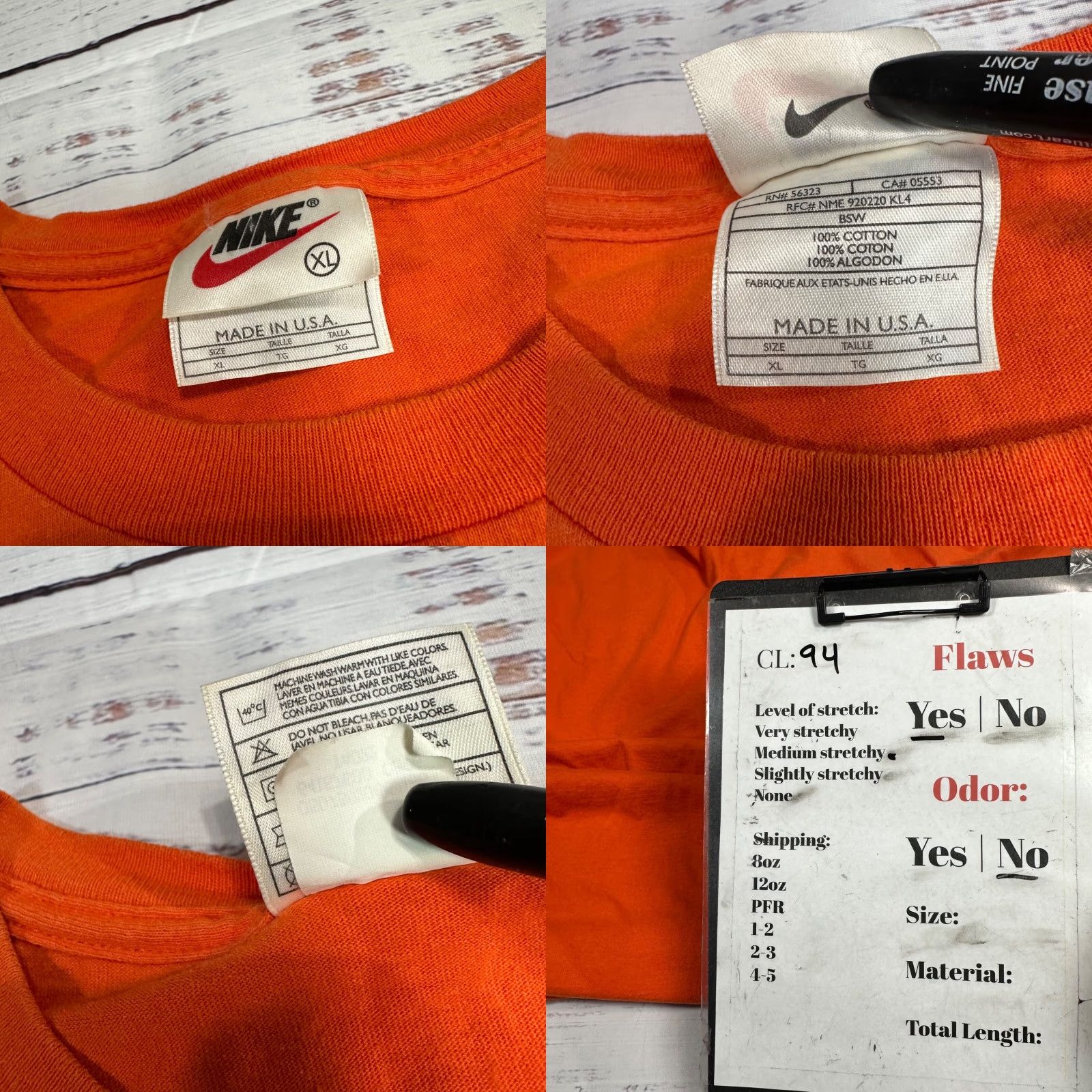 Nike VINTAGE Nike Swoosh Logo T-Shirt XL Orange Men Size US XL / EU 56 / 4 - 8 Thumbnail