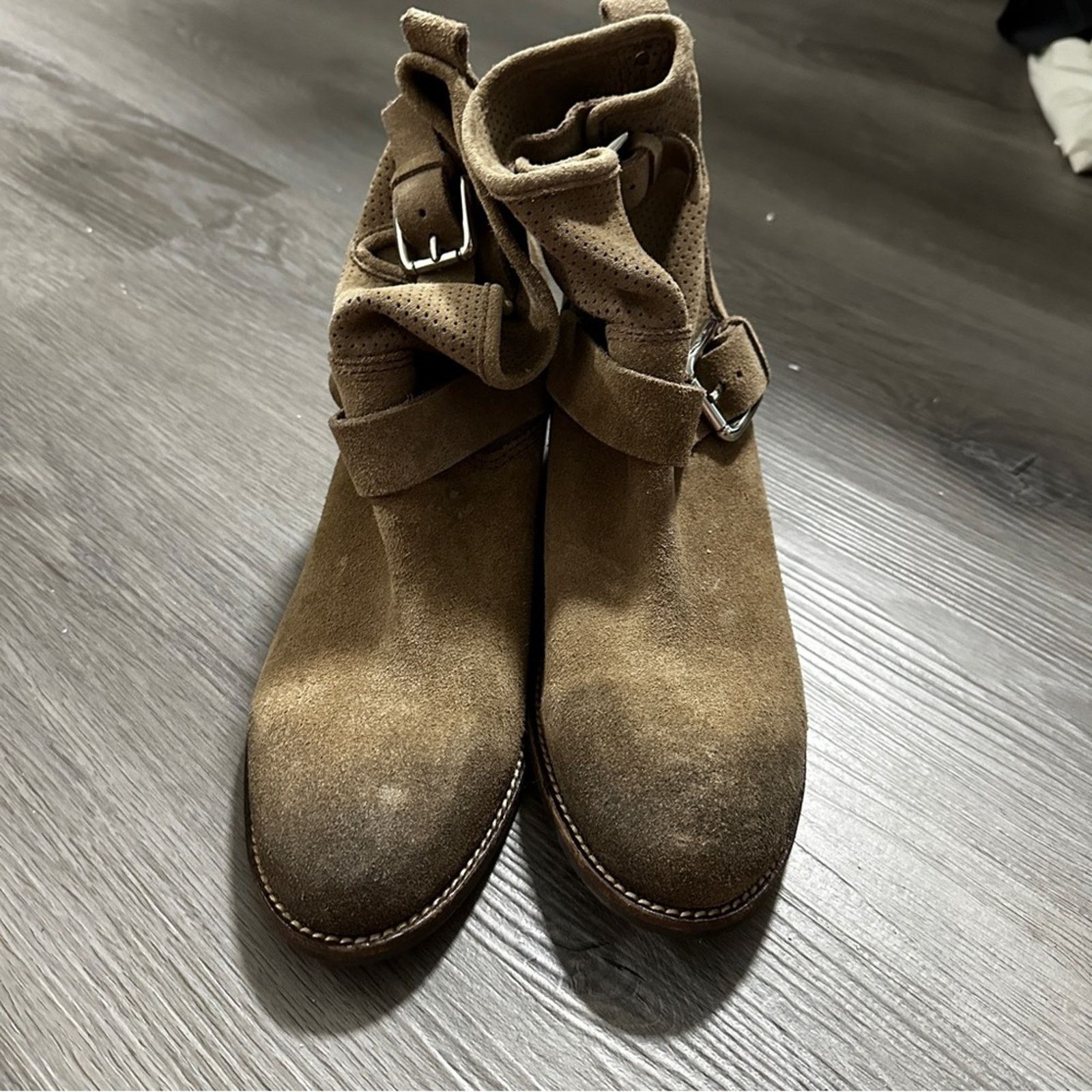 Donald Pliner Donald J Pliner Willow Mid-Calf Leather Suede Taupe Boots Size US 8.5 / IT 38.5 - 4 Thumbnail