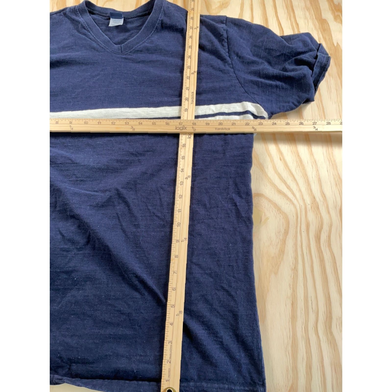 Cherokee VINTAGE Cherokee T-Shirt Striped V-Neck Dark Blue 2XL Men Retro 90s USA Made Punk Skater Shirt Size US XXL / EU 58 / 5 - 5 Thumbnail