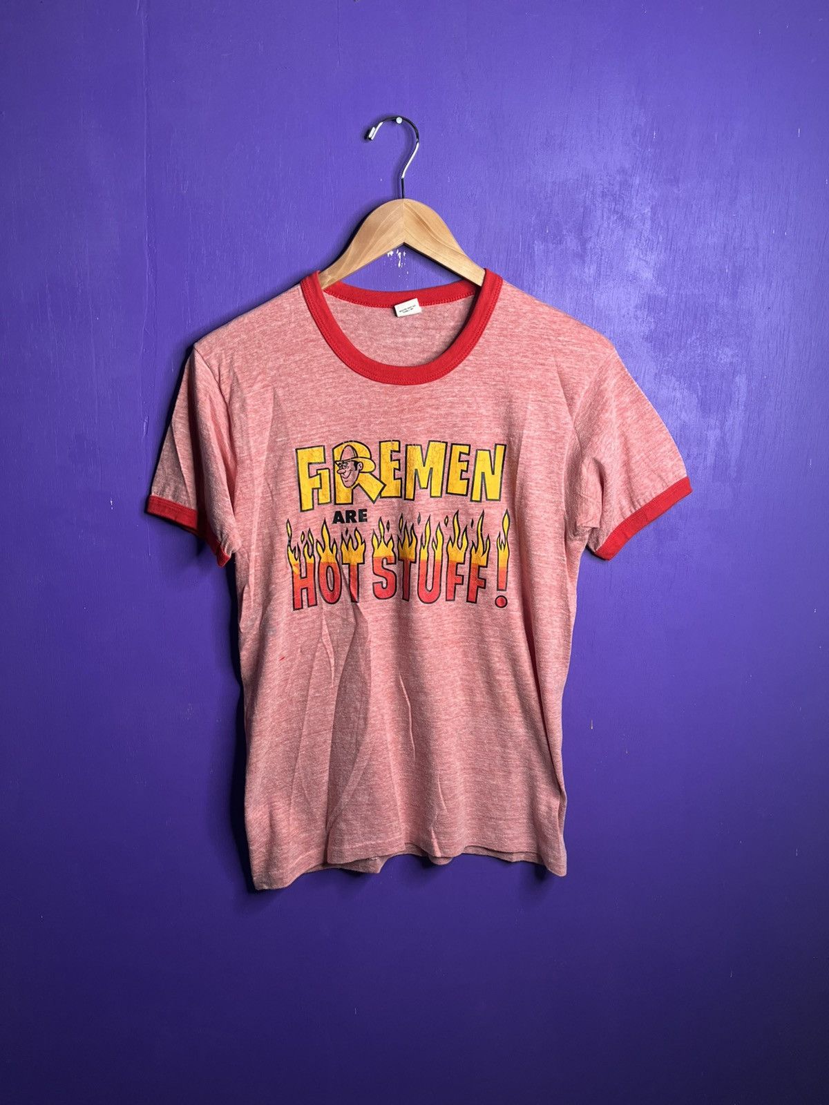 Vintage Vintage 70s Fireman are hot stuff ringer tee Size US M / EU 48-50 / 2 - 1 Thumbnail