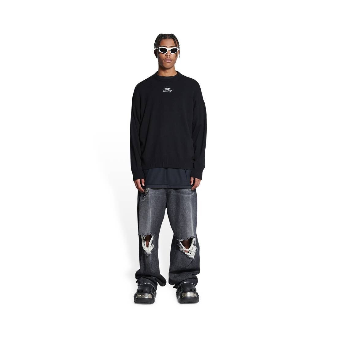 Balenciaga o1mt1gz0125 3B Sports Icon Sweater in Black Size US XL / EU 56 / 4 - 3 Thumbnail