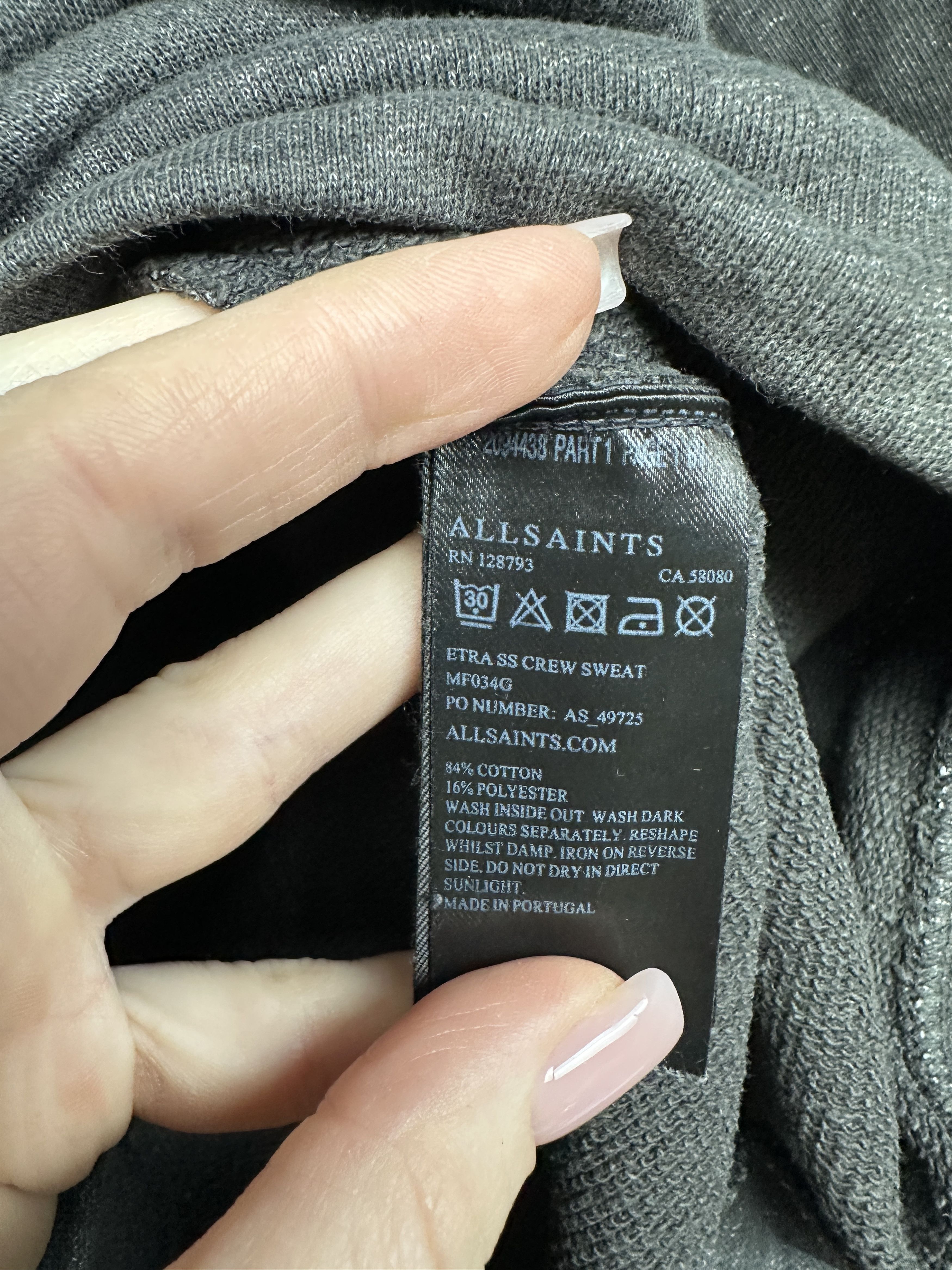 Allsaints Allsaints Mens Etra Short Sleeve Crew Neck Sweatshirt Size US S / EU 44-46 / 1 - 4 Thumbnail