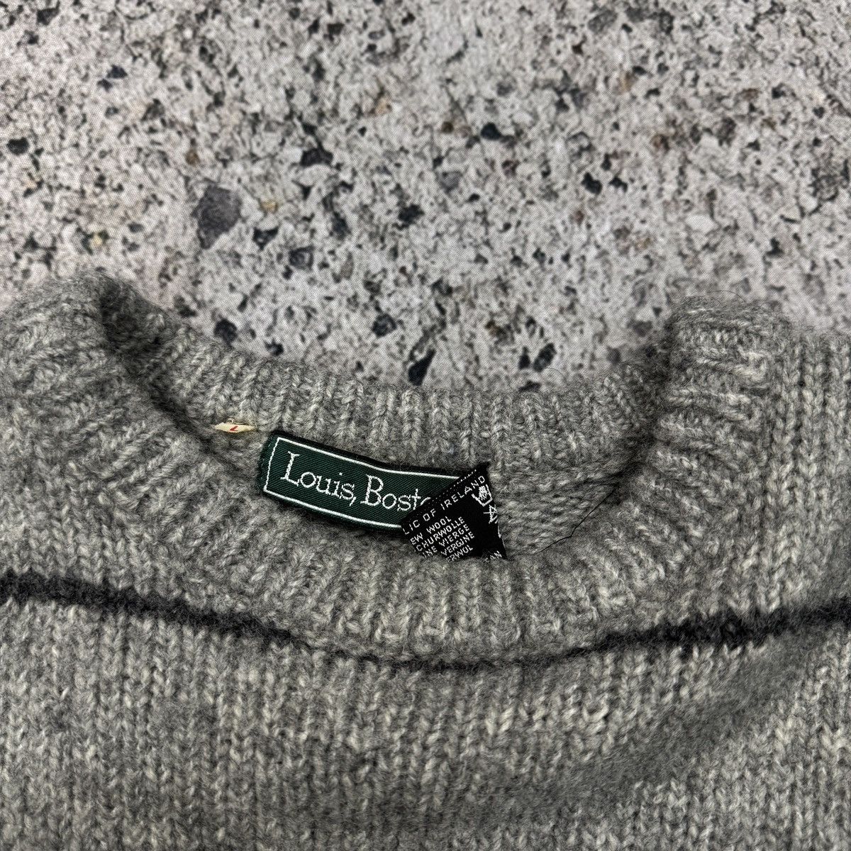 Vintage VINTAGE 1980s LIGHT GREY WOOL KNIT SWEATER Size US L / EU 52-54 / 3 - 7 Thumbnail
