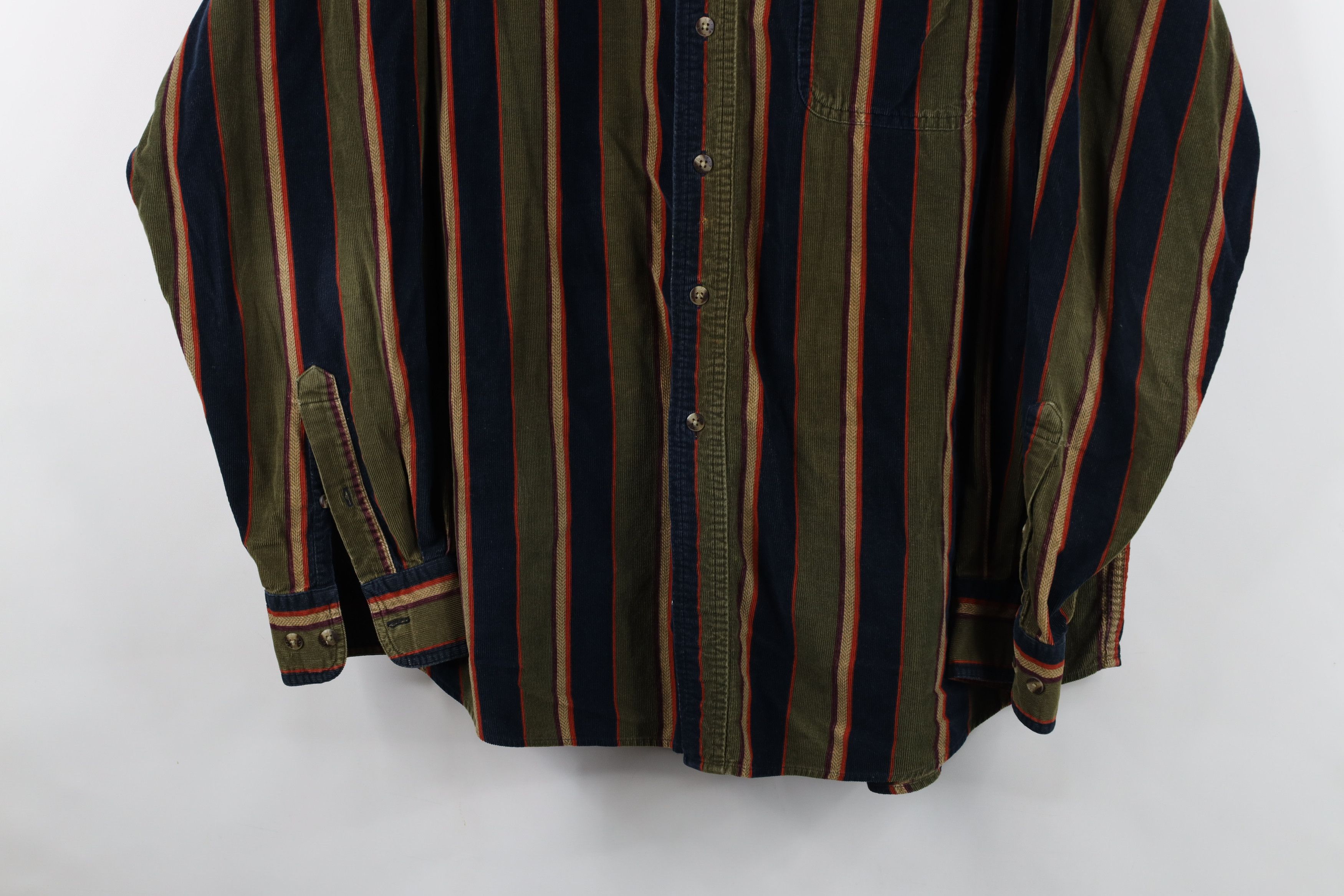 Vintage Vintage 90s Streetwear Striped Corduroy Button Down Shirt Size US L / EU 52-54 / 3 - 3 Thumbnail