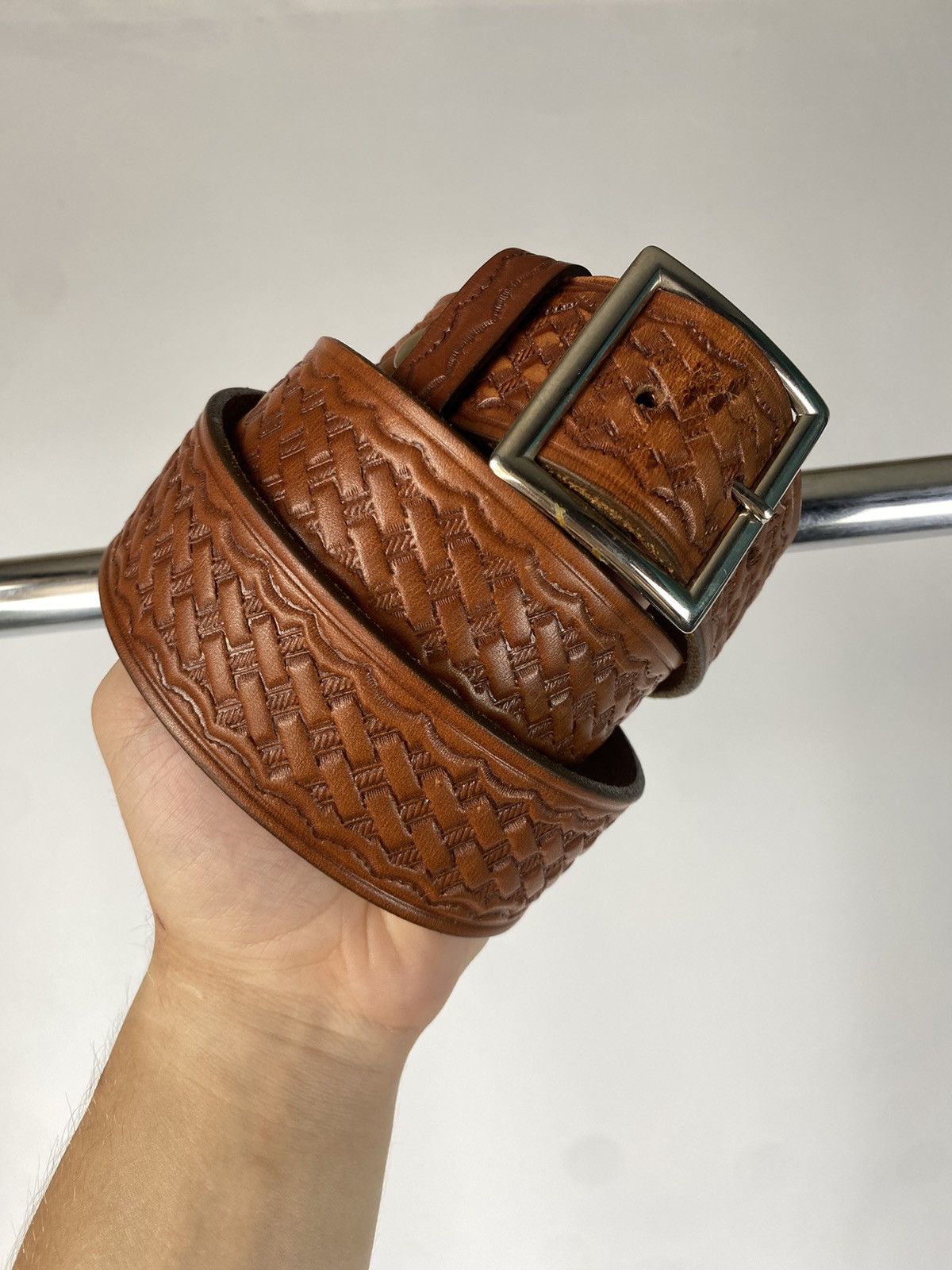 Cowboy Equipment × Hysteric Glamour × Japanese Brand Vintage 90s BUCHEIMER Leather Hawaii Cowboy Belt Size ONE SIZE - 2 Thumbnail