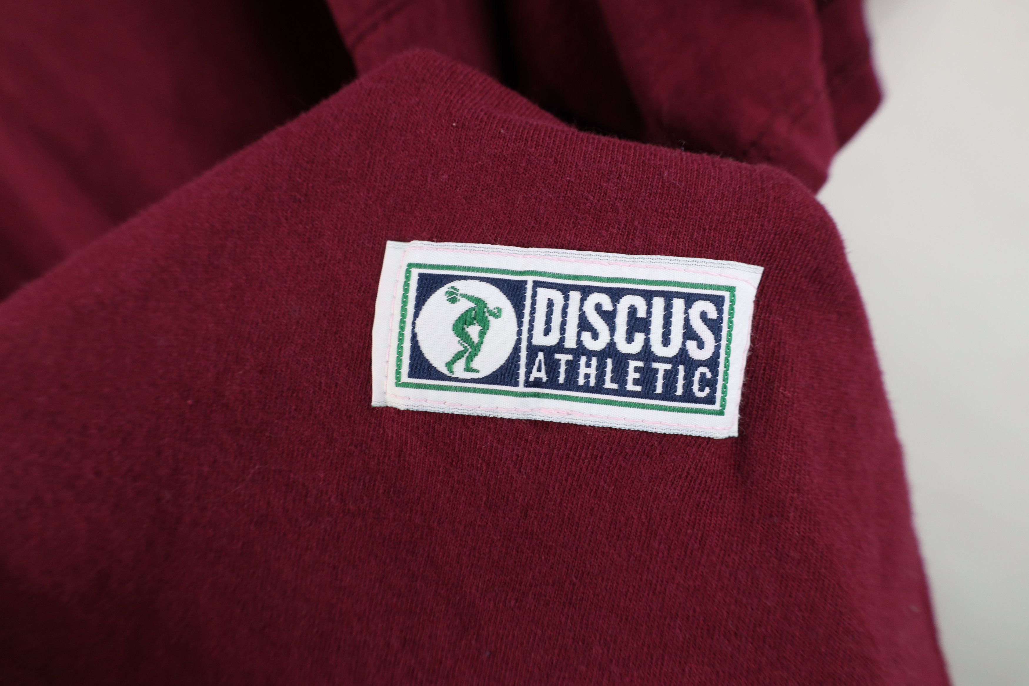 Vintage Vintage 90s Streetwear Heavyweight Cotton T-Shirt Burgundy Size US XL / EU 56 / 4 - 4 Thumbnail