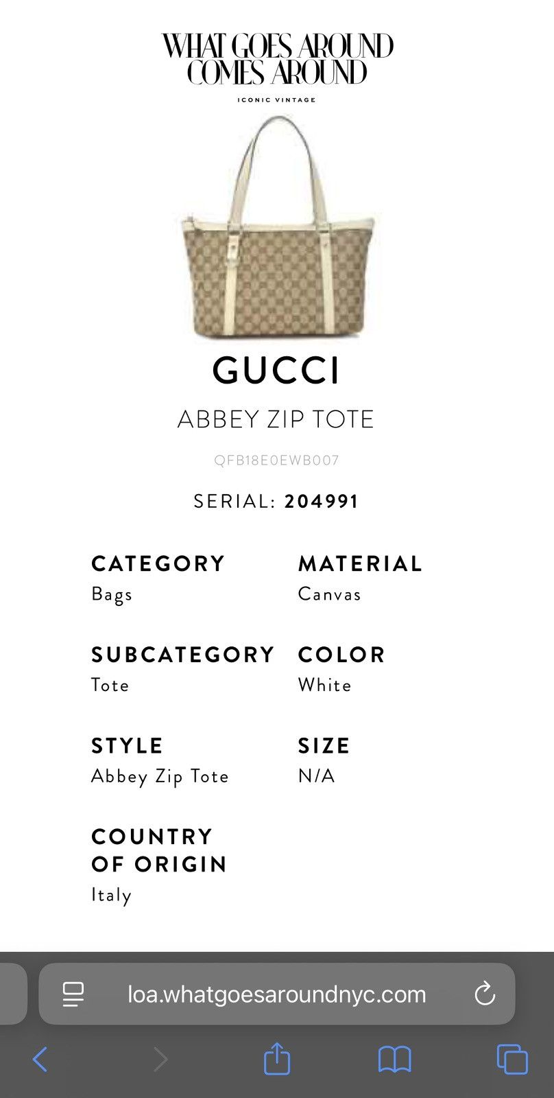 Gucci Gucci Abbey Zip Tote Bag Size ONE SIZE - 2 Thumbnail