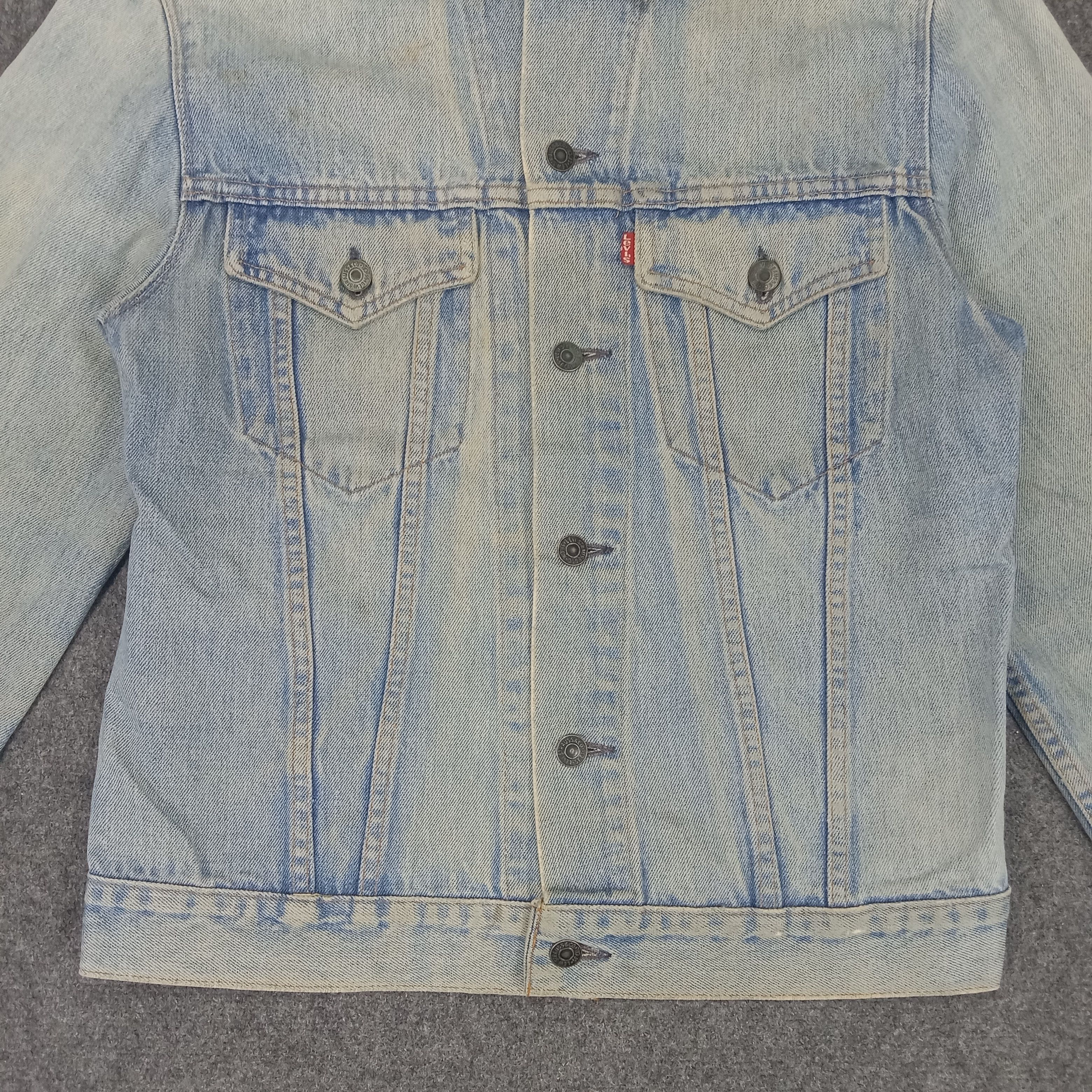 Levi's × Vintage Levi's 501 X Skulls Custom Art Bikers Denim Jacket Size US S / EU 44-46 / 1 - 4 Thumbnail