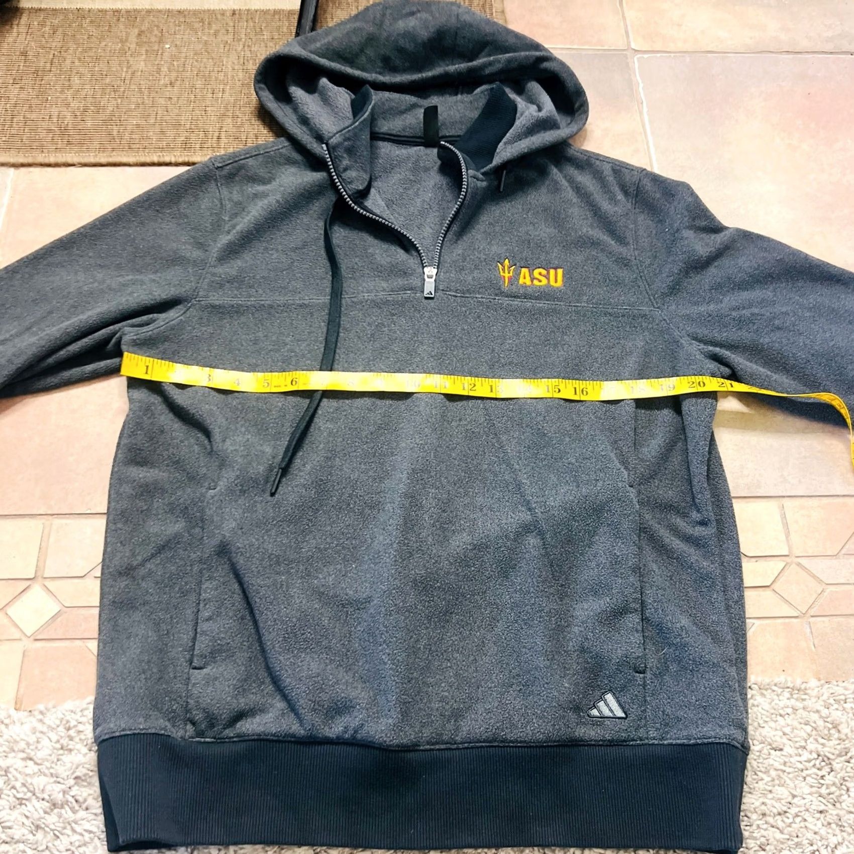 Vintage Adidas ASU Gray 1/4 Zip Fleece Hoodie Size L Men Size US L / EU 52-54 / 3 - 2 Thumbnail