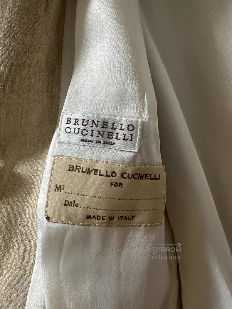 Brunello Cucinelli Brunello Cucinelli Beige Color Linen Casual Blazer Size S / US 4 / IT 40 - 4 Thumbnail