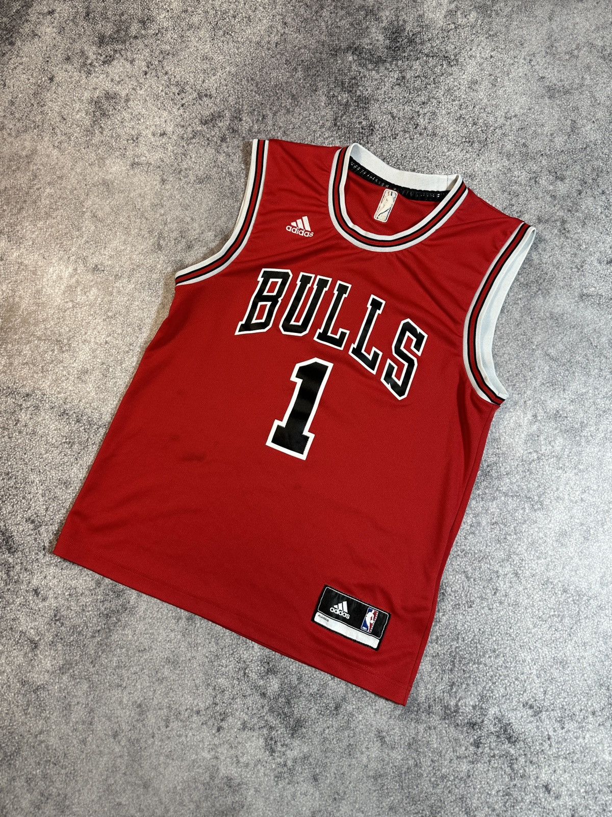 Adidas × NBA × Vintage Vintage NBA Adidas Chicago Bulls 1 Rose Jersey Rare S Size US S / EU 44-46 / 1 - 1 Thumbnail