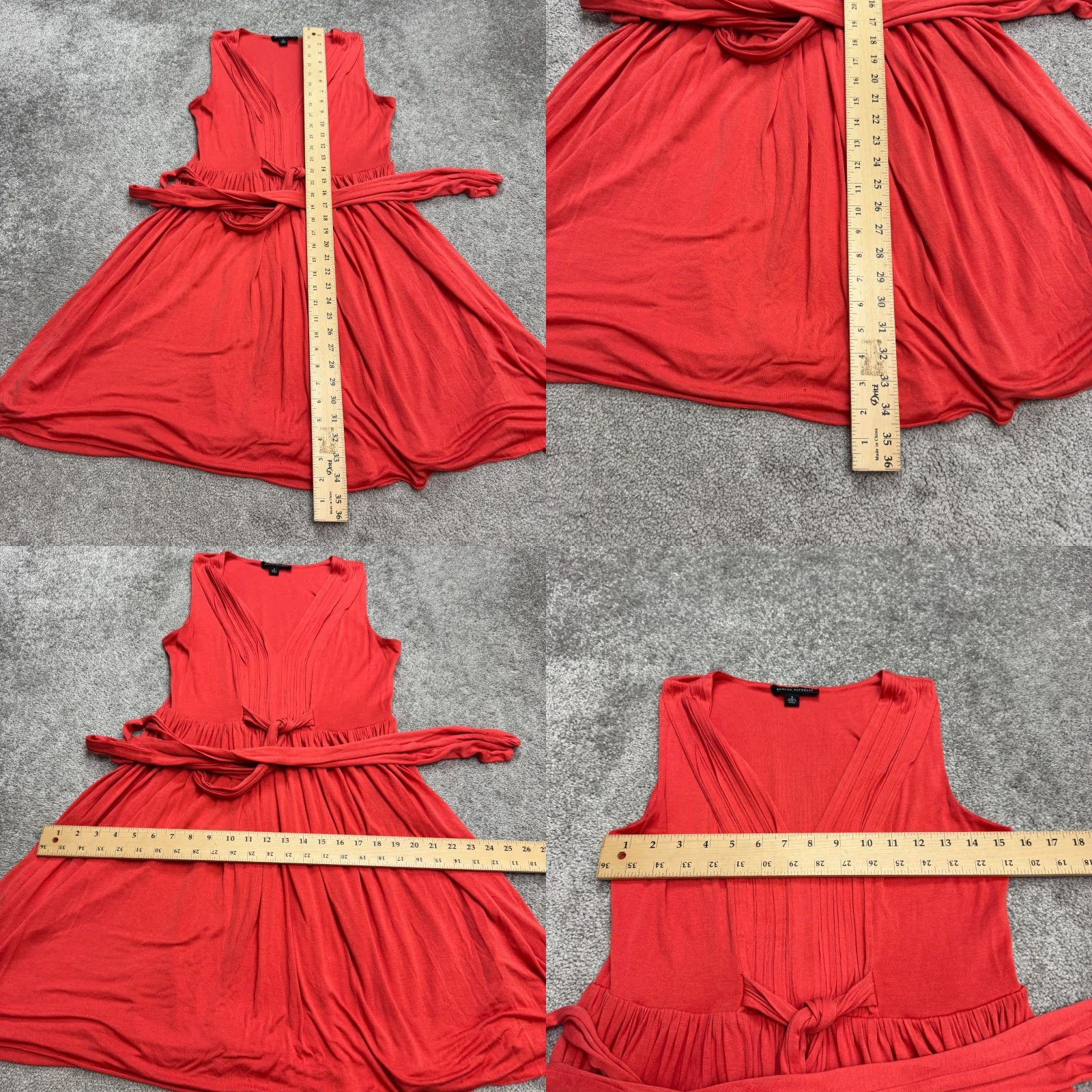 Banana Republic Banana Republic Silk Blend Sleeveless A-Line Dress Women S Red V-Neck Casual Size S / US 4 / IT 40 - 8 Thumbnail