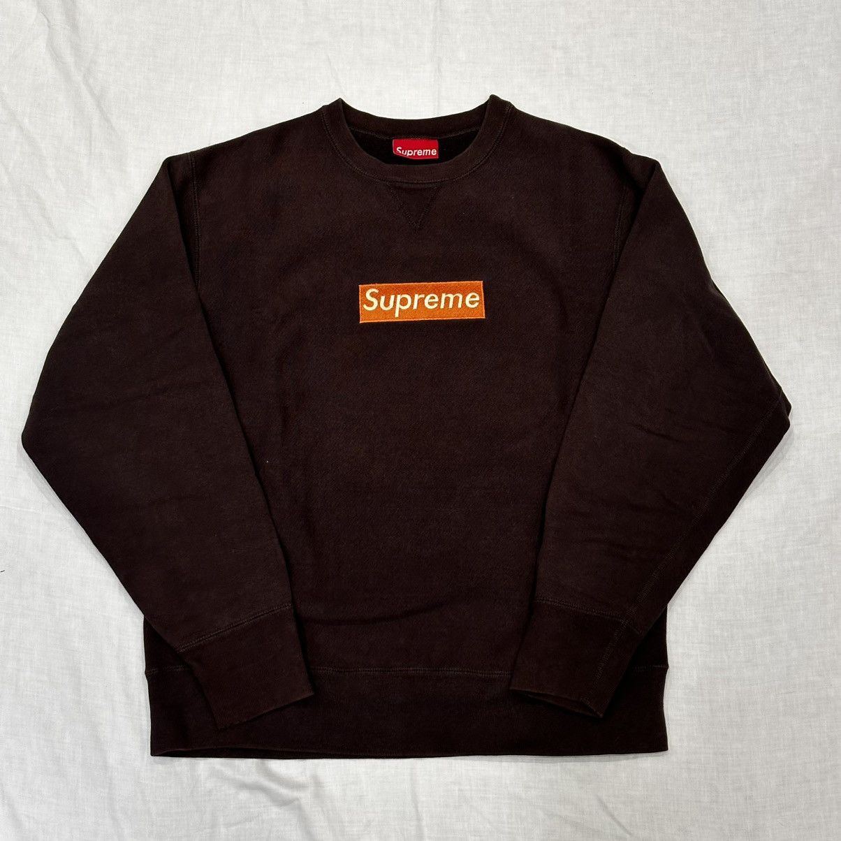 【ブラウン/S】Supreme Box Logo Crewneck Supreme Box Logo Crewneck Brown | Grailed
