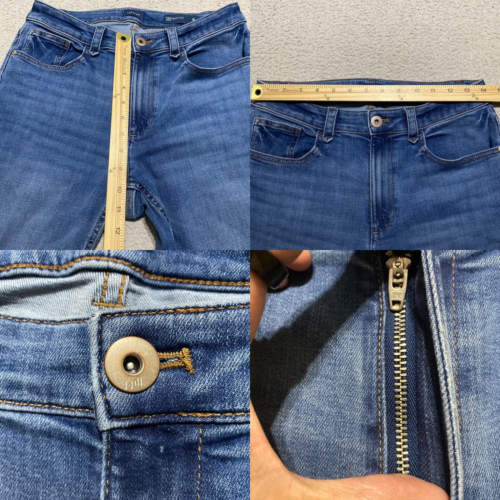 J. Jill J. Jill Jeans Blue Denim Medium Wash 6 Tall Bootcut Mid Rise 5-Pocket Slim 27in Inseam Jeans Womens Size 6 Tall Blue Denim Moore Size 28" / US 6 / IT 42 - 8 Thumbnail