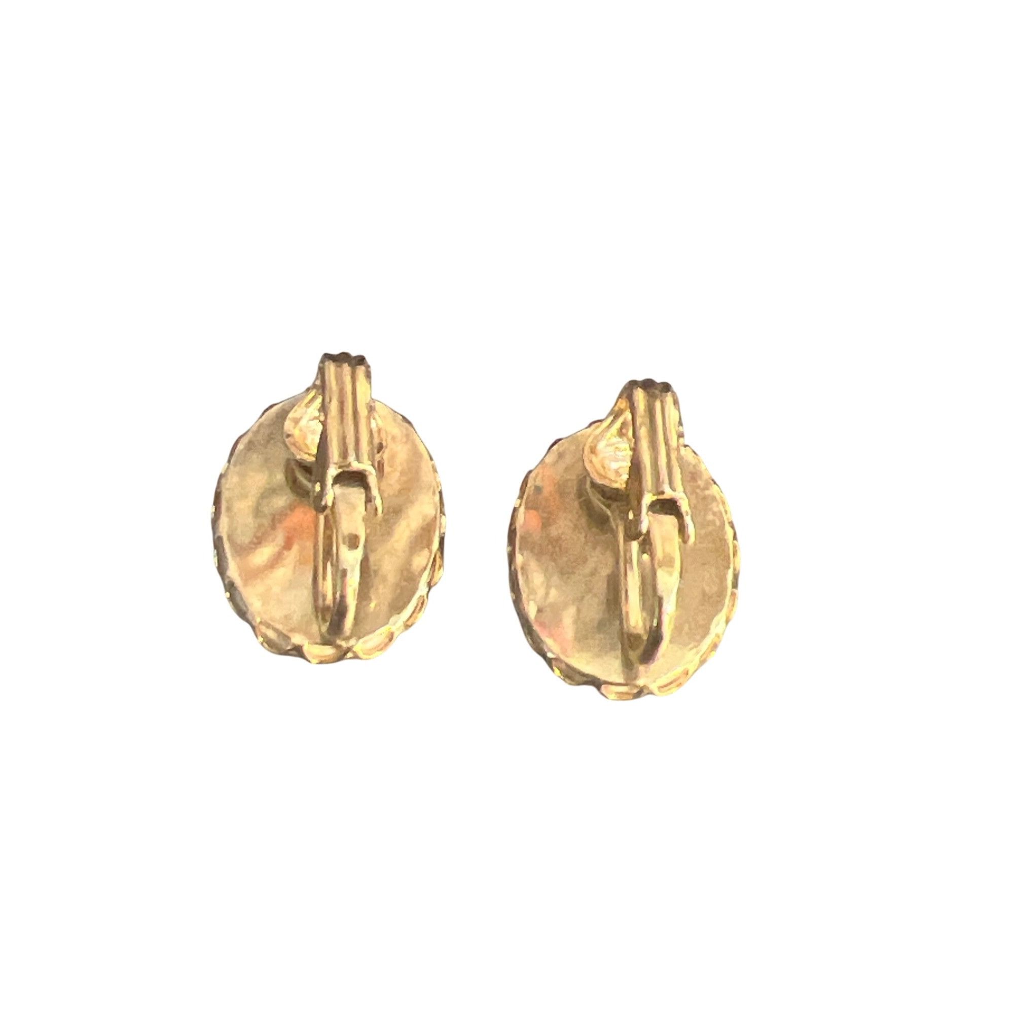 Other Vintage Ceramic Porcelain Clip on Earrings Transferware Gold Size ONE SIZE - 4 Thumbnail