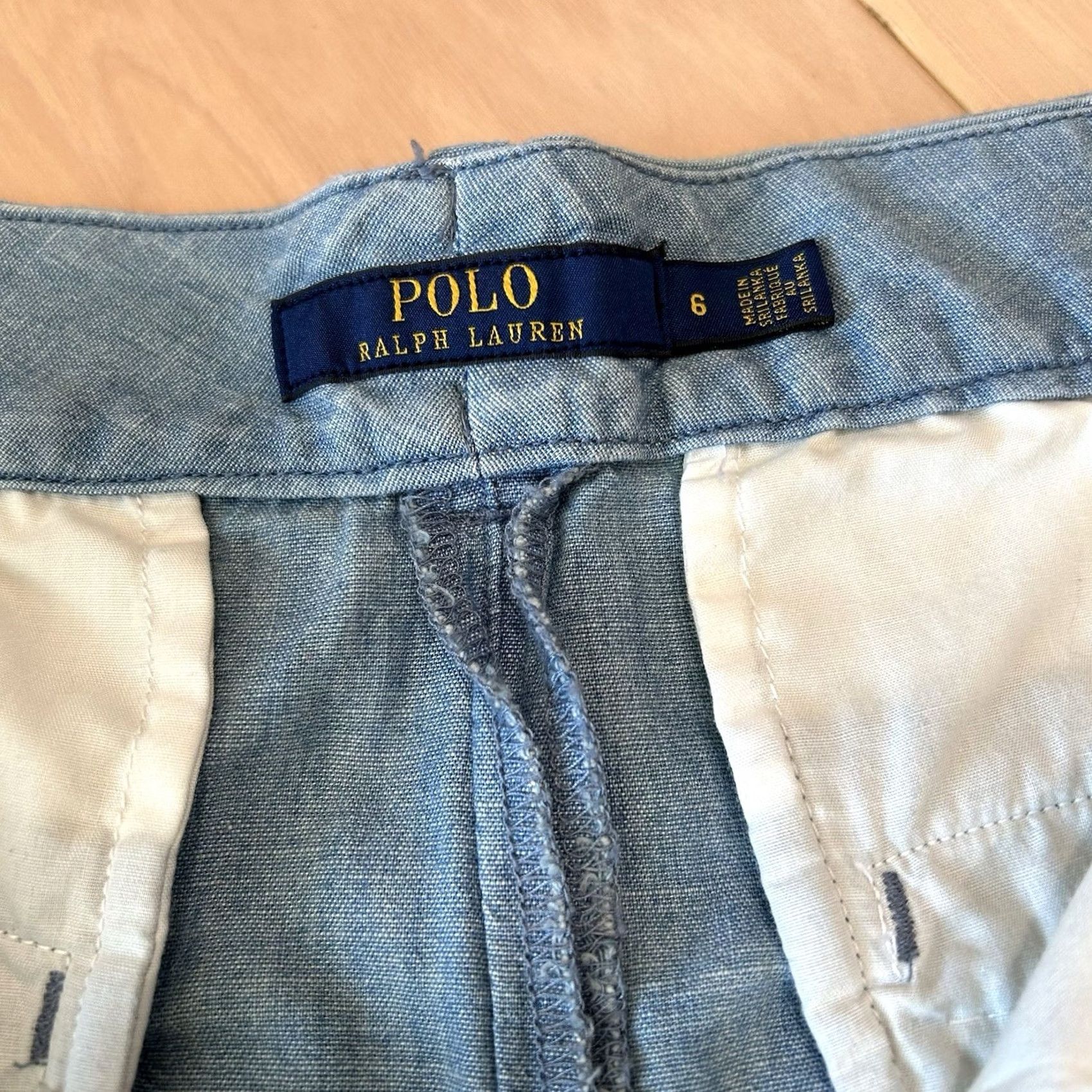 Polo Ralph Lauren Polo Ralph Lauren Belted Blue Chambray Cotton Shorts 2” Inseam Women’s 6 Size 28" / US 6 / IT 42 - 4 Thumbnail