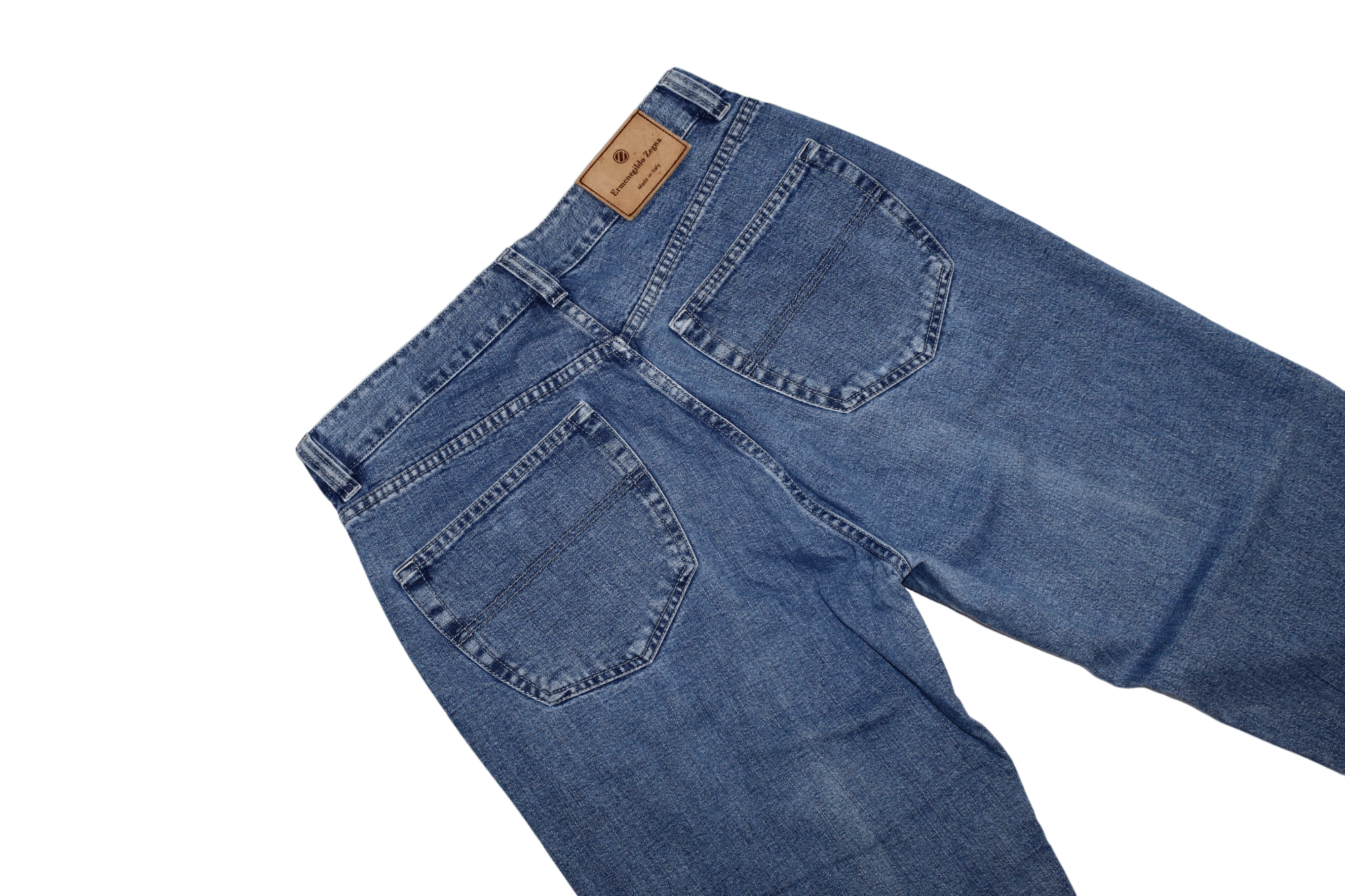 Ermenegildo Zegna Vintage Ermenegildo Zegna Blue Faded Denim Baggy Jeans Size US 31 - 6 Thumbnail