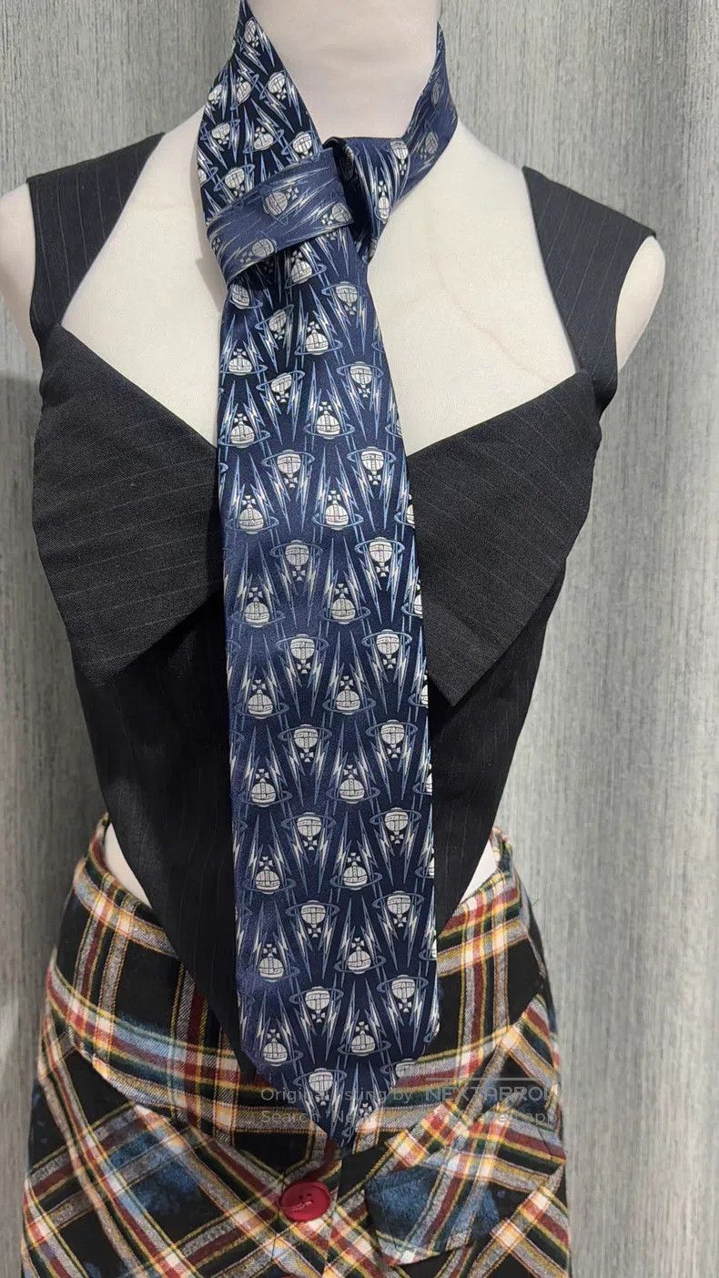 Other Vivienne Westwood Rare Blue Lightning and Saturn Logo Tie Size ONE SIZE - 2 Thumbnail