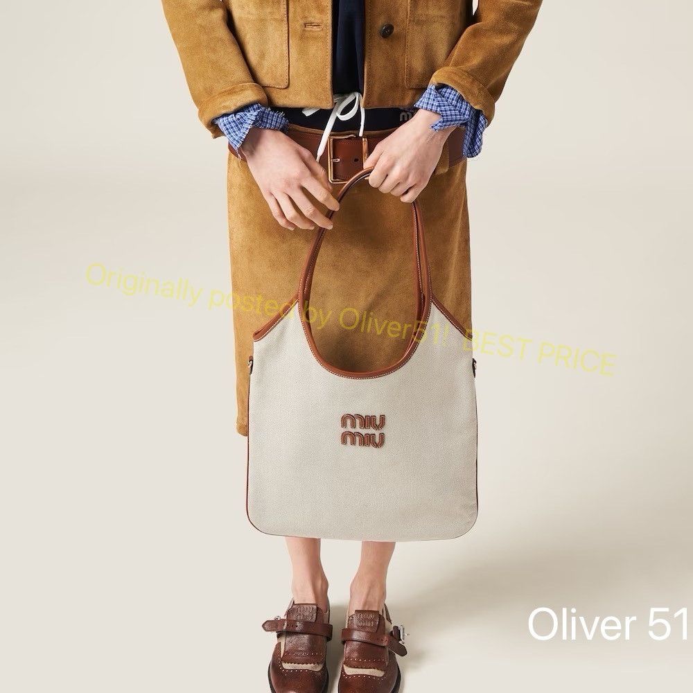 Miu Miu Miu Miu IVY Canvas Tote LLLL22/2609 Size ONE SIZE - 6 Thumbnail