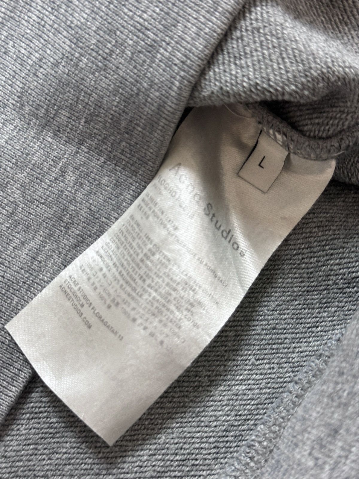 Acne Studios Acne sweatshirt grey collar logo Flogho PSS18 Size US M / EU 48-50 / 2 - 4 Thumbnail