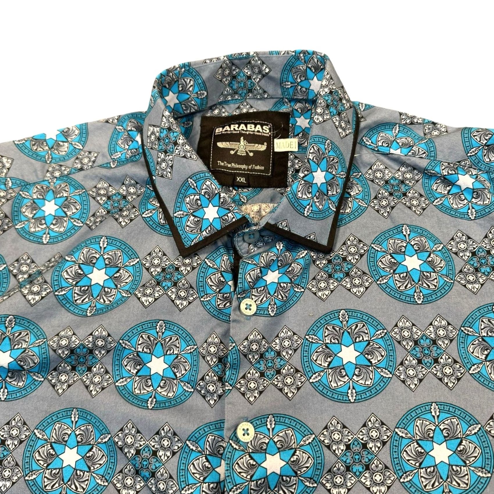 Vintage Barabas Shirt Men 2XL Geometric Long Sleeve All Over Print Cotton Preppy Shirt Size US XXL / EU 58 / 5 - 3 Thumbnail