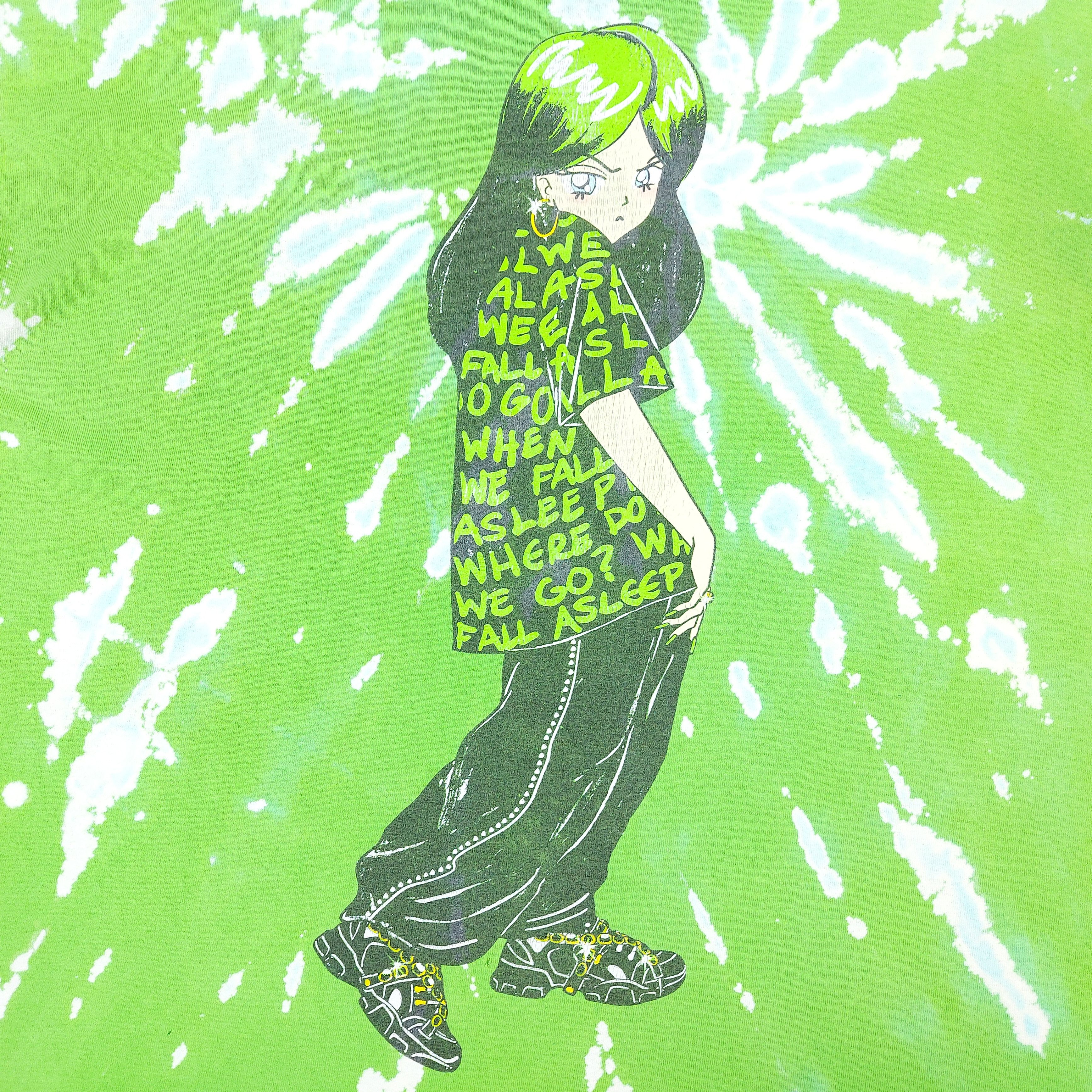 Billie Eilish Billie Elilish Bleach Dyed Official Green TEE Size US XL / EU 56 / 4 - 3 Thumbnail