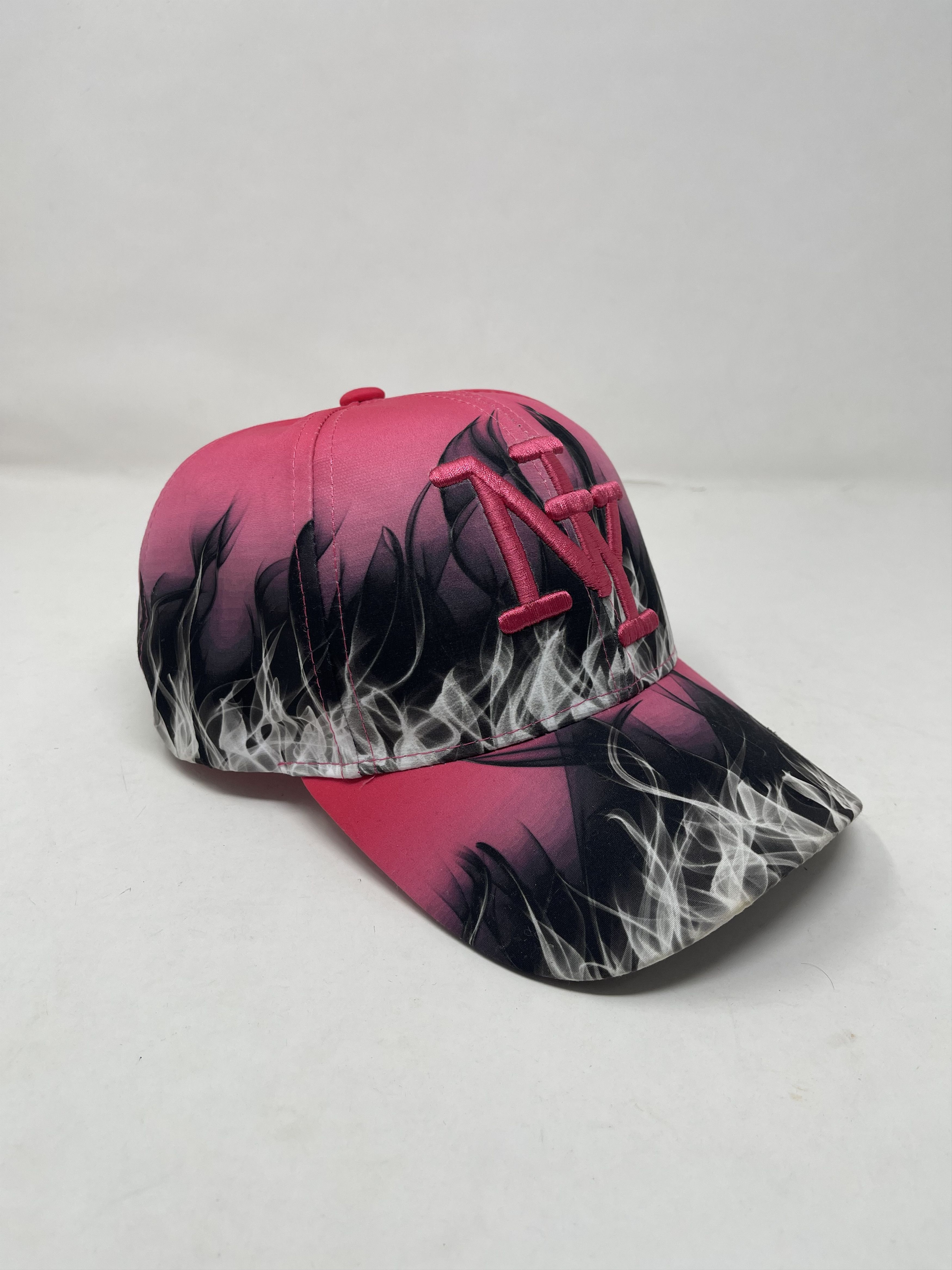 New York Yankees Hip Hop Honour Pink And Black Flames Hat Size ONE SIZE - 3 Thumbnail