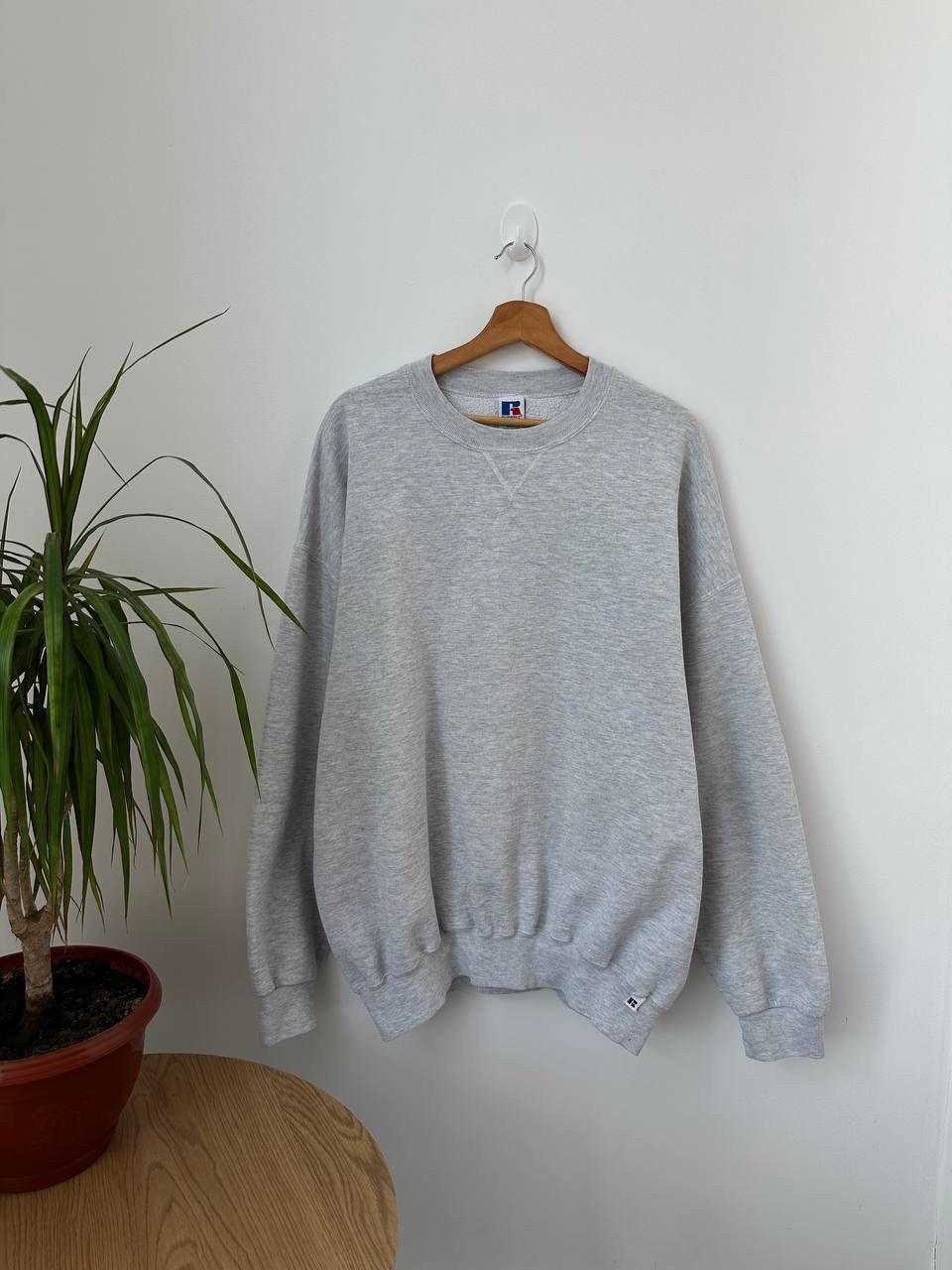 Russell Athletic × Vintage Vintage Russell Athletic USA Gray Baggy Oversized Sweatshirt Size US XL / EU 56 / 4 - 1 Thumbnail