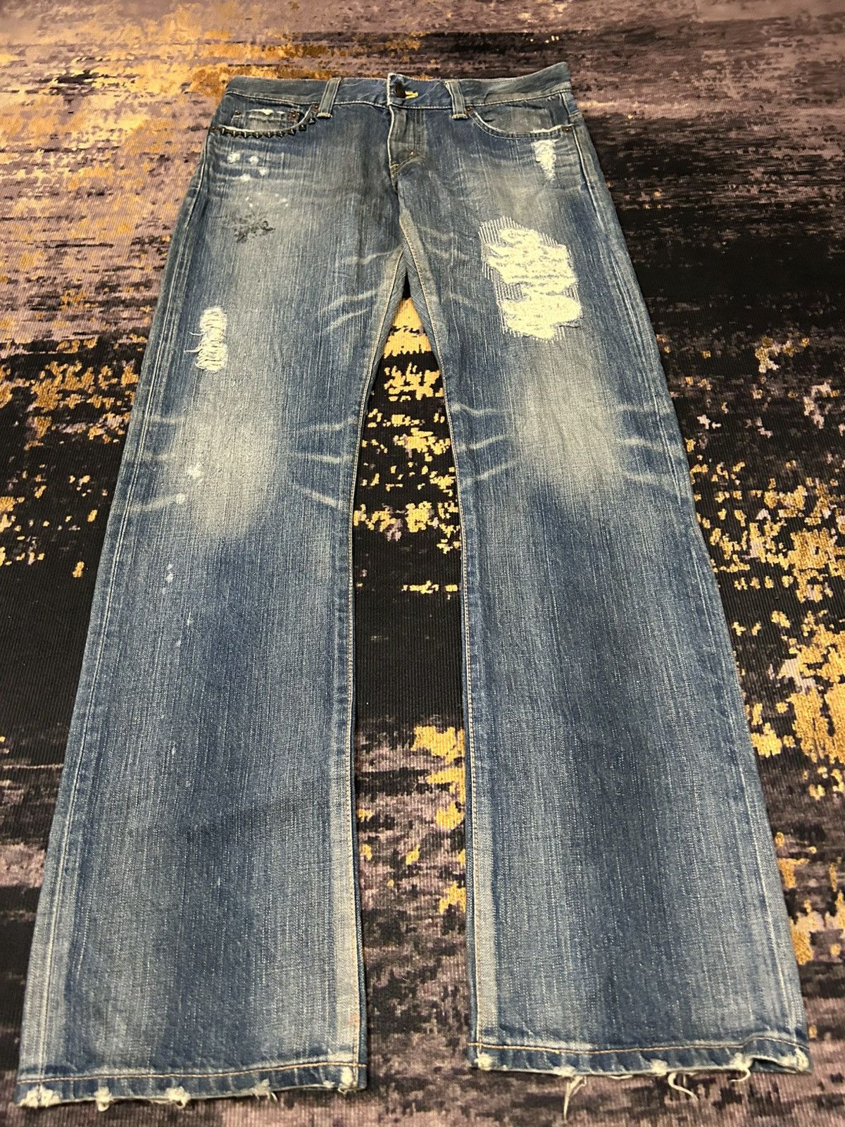 Hysteric Glamour Edwin Japan Studded Distressed Jeans Size US 32 / EU 48 - 3 Thumbnail