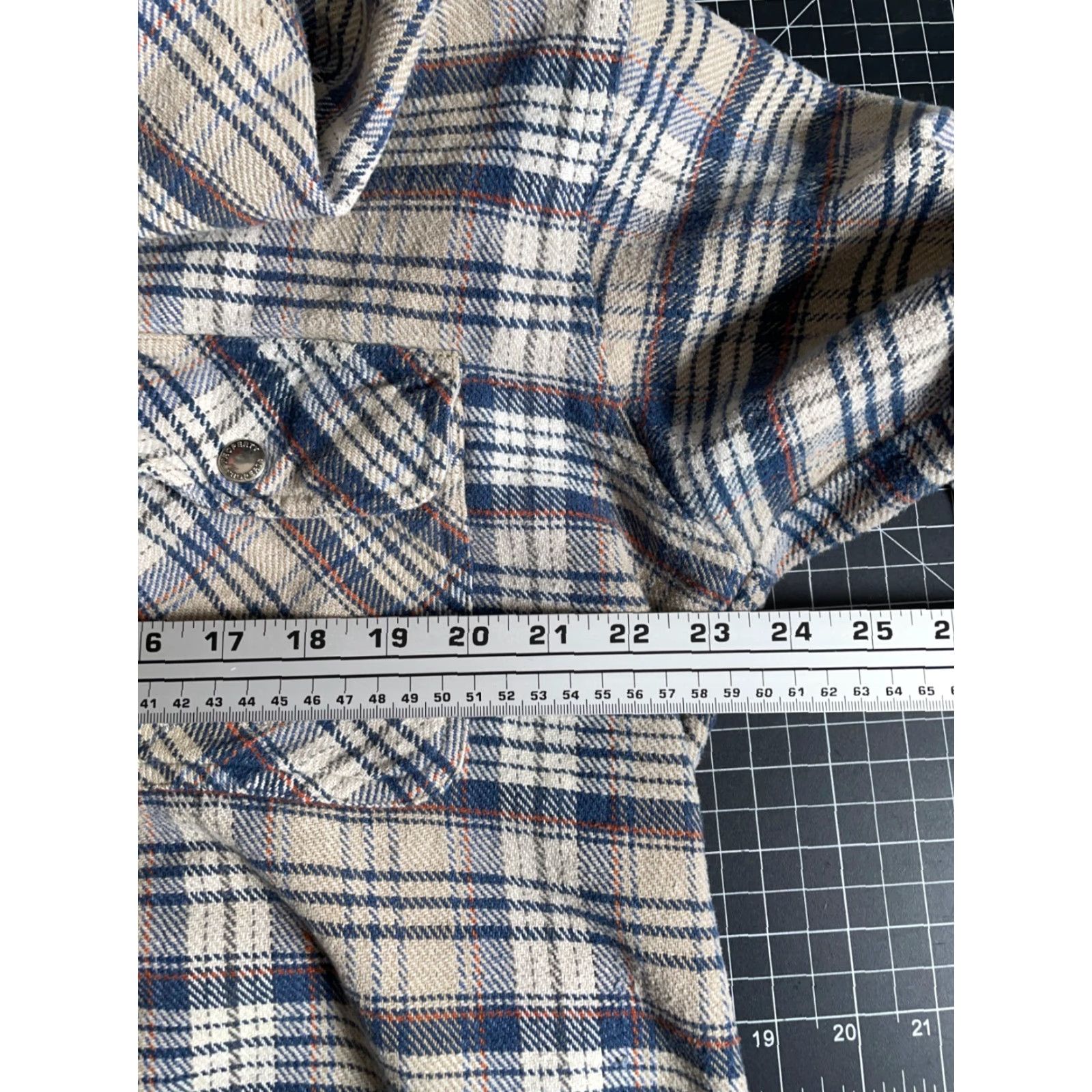 Propper VINTAGE Property 90s Zip Up Flannel Shirt Men Large Gray Beige Plaid Grunge Workwear Size US L / EU 52-54 / 3 - 7 Thumbnail