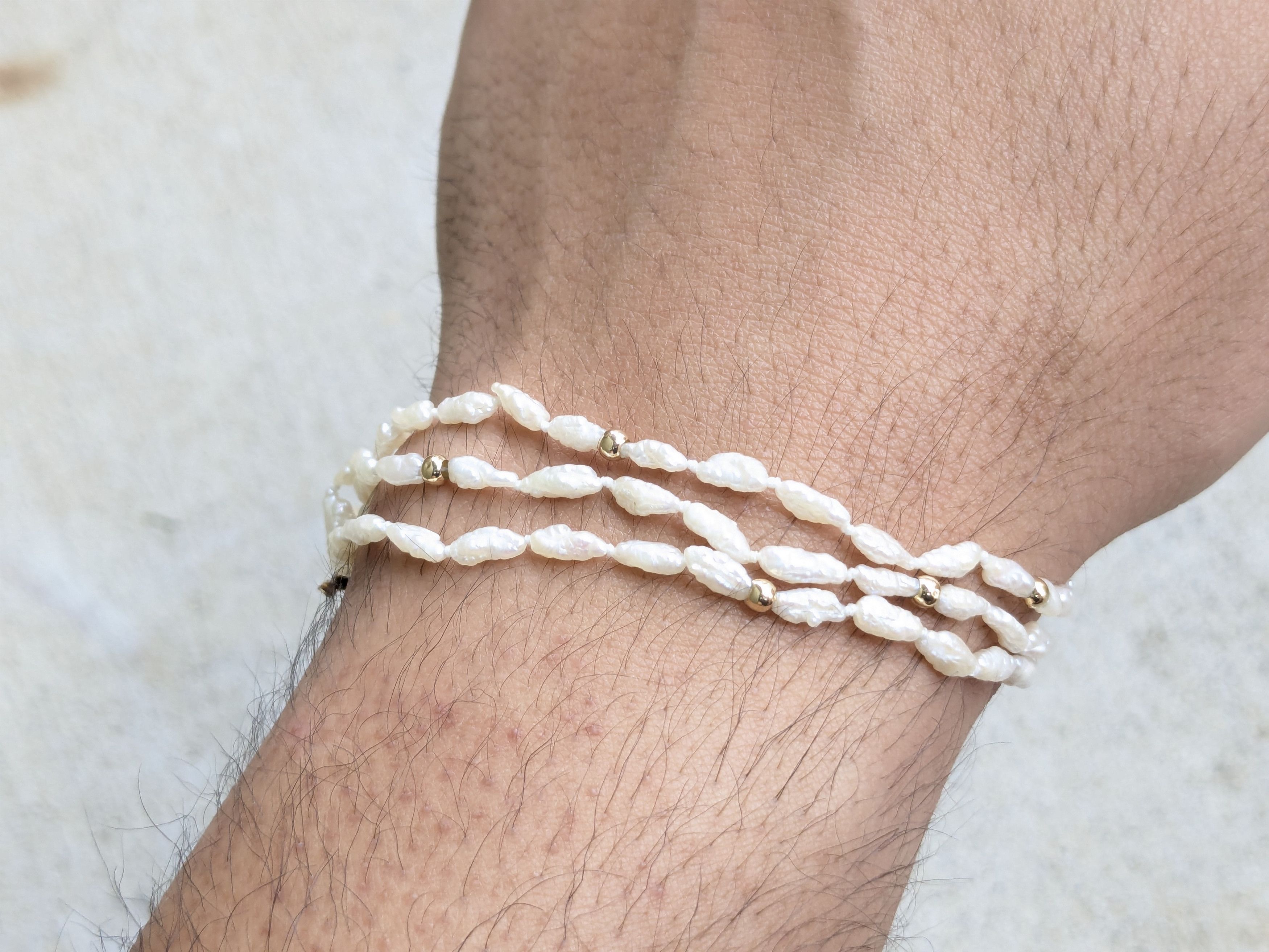 Jewelry × Vintage Gold Baroque Pearl Bracelet 14k 7.75" Size ONE SIZE - 10 Thumbnail