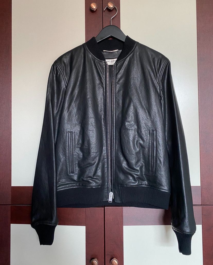 image of Saint Laurent Paris Hedi A2 Size 50 Jacket in Black, Men's