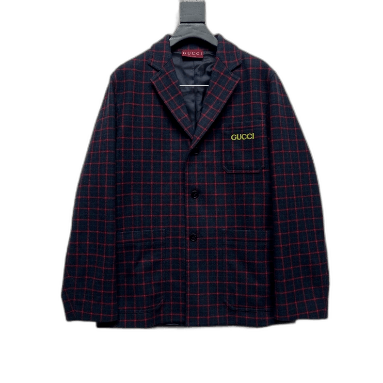 Other Gucci Embroidered Check Wool Flannel Jacket-2508 Size US XL / EU 56 / 4 - 1 Thumbnail