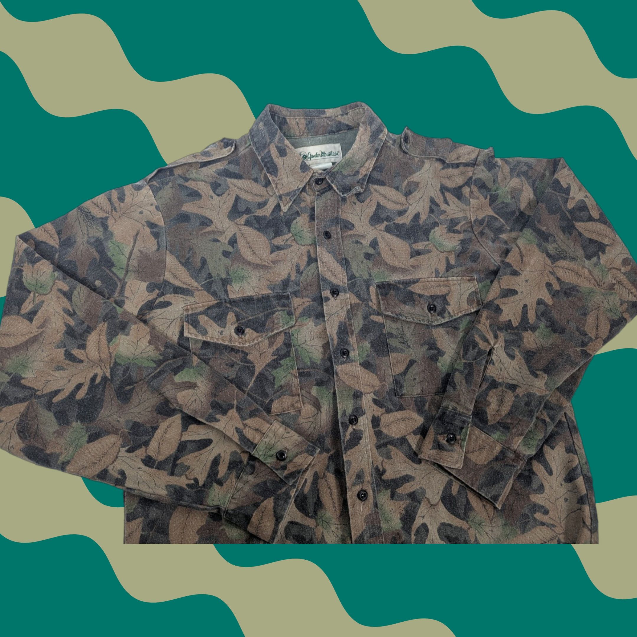 Vintage VINTAGE Gander Mountain Camouflage Shirt Mens L Kelly Cooper USA Camouflage Long Sleeve Button-Up Pockets Cotton Polyester Brown USA Size US L / EU 52-54 / 3 - 1 Thumbnail