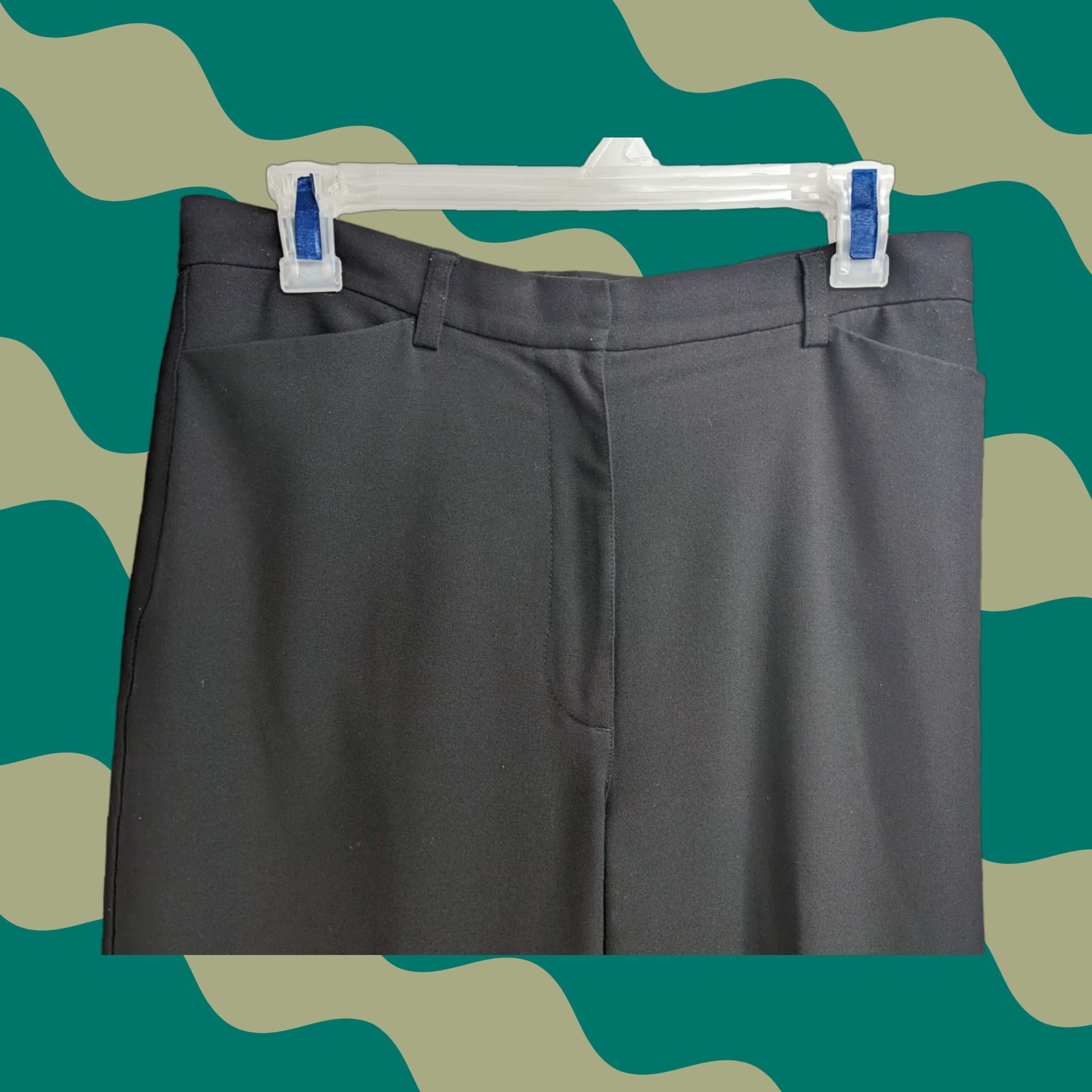 Liz Claiborne Liz Claiborne LizSport Women's Dress Pants 10 Black Stretch Straight Rayon Blend Size 32" / US 10 / IT 46 - 1 Thumbnail