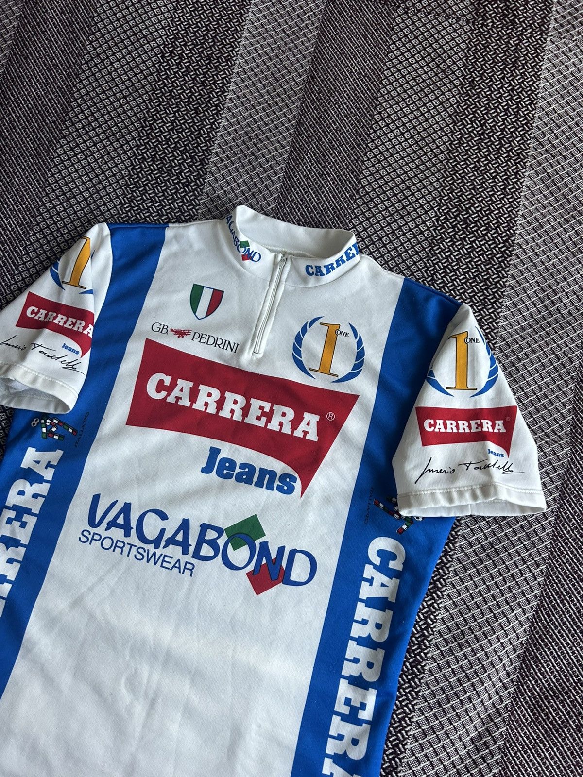 Carrera CARRERA JEANS VINTAGE 90s CYCLING SHIRT BIKE JERSEY SIZE L Size US L / EU 52-54 / 3 - 6 Thumbnail