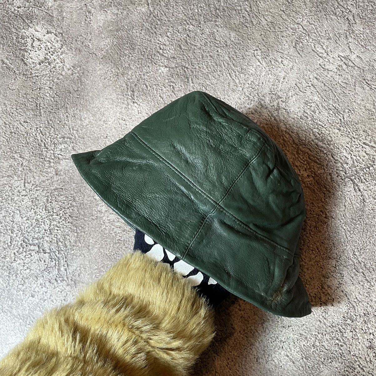 Vintage Vintage 90s Green Bucket Hat Mohair Lined Gorpcore Baggy OS Size ONE SIZE - 1 Thumbnail